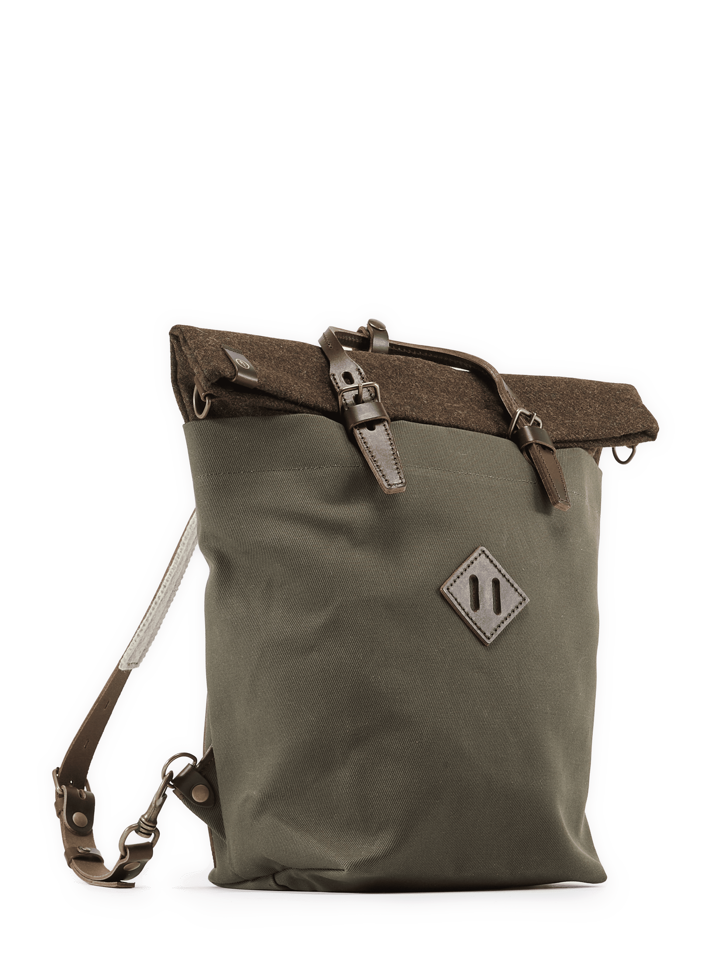 Woody backpack in cotton and leather BLEU DE CHAUFFE Khaki