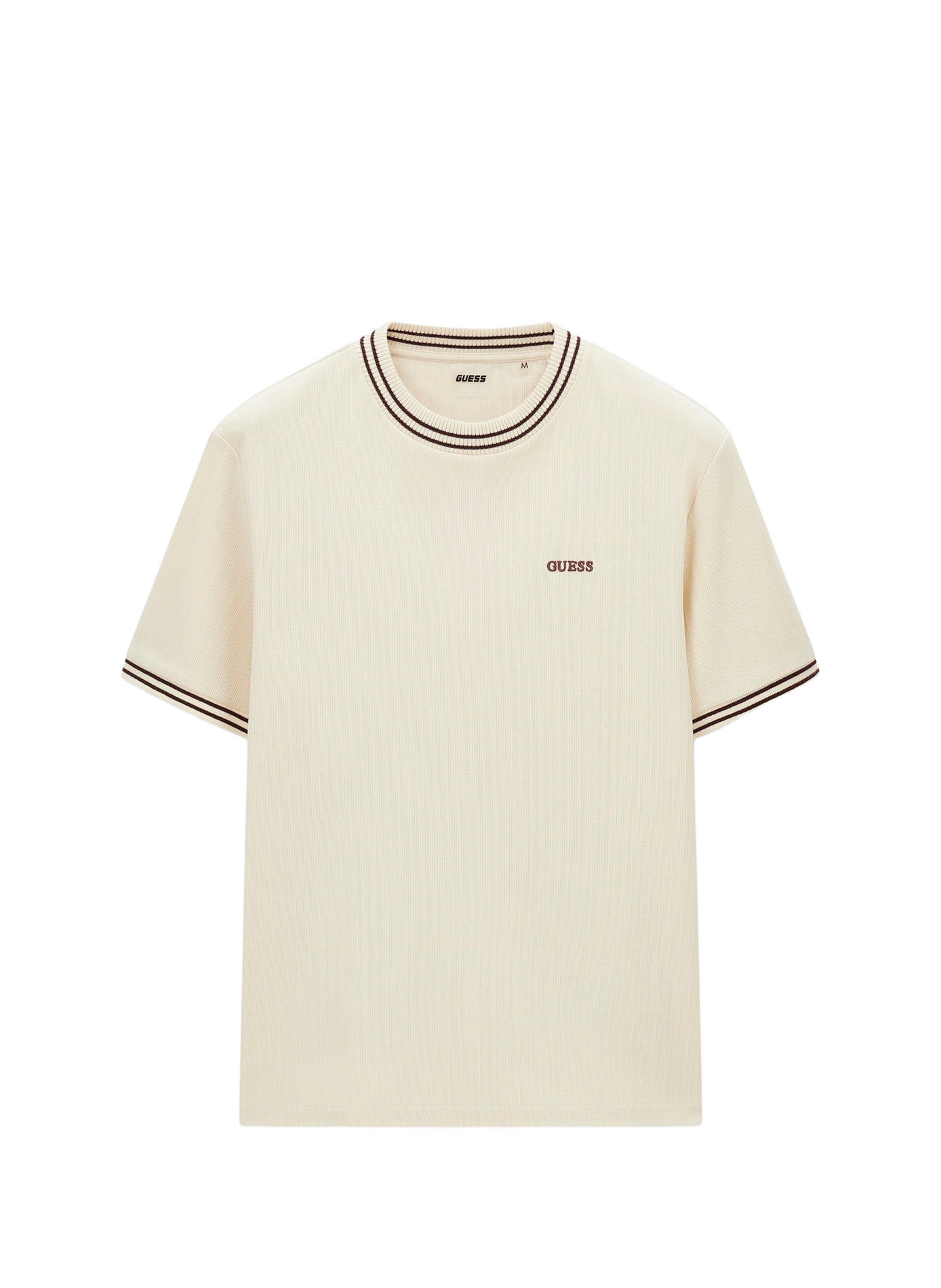 T-Shirt mit kurzem Logo-Ärmel aus Baumwolle GUESS Beige