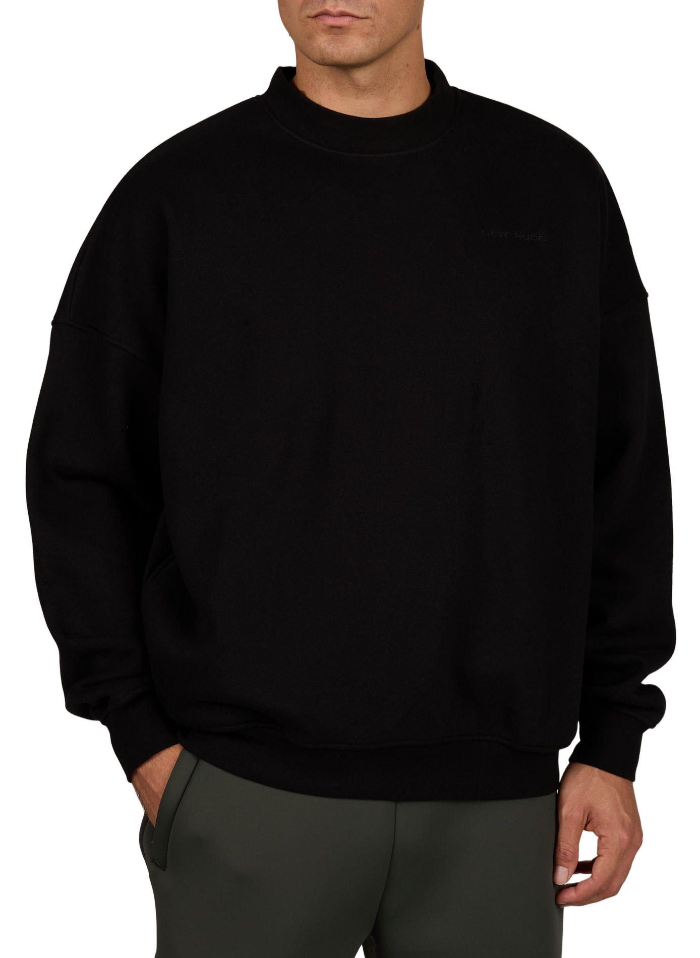 Plain crew-neck sweatshirt GERTRUDE Black