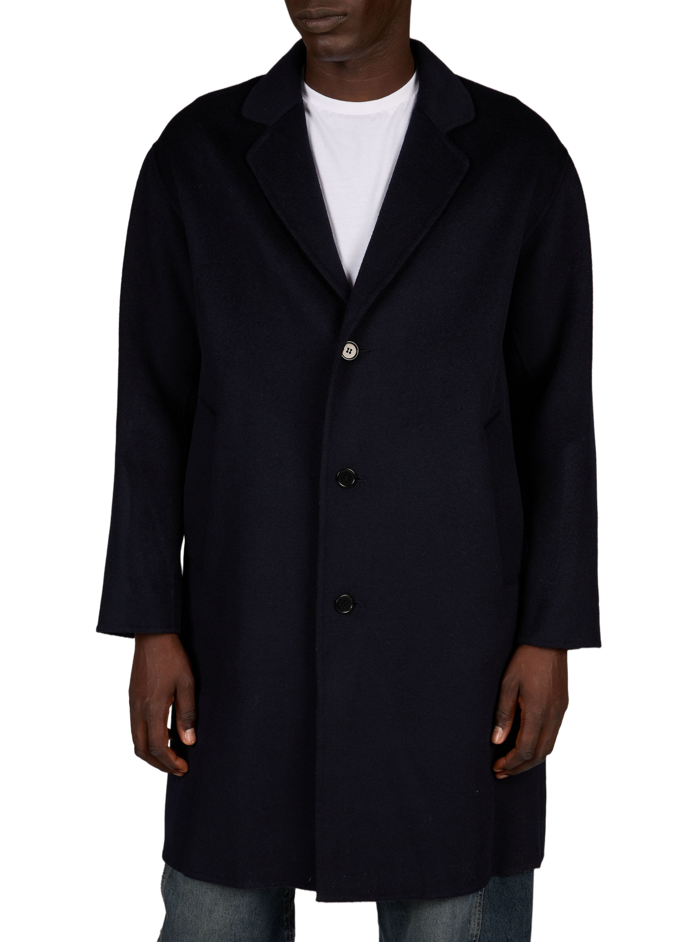 Long, loose-fitting coat in a wool blend NN.07 Blue