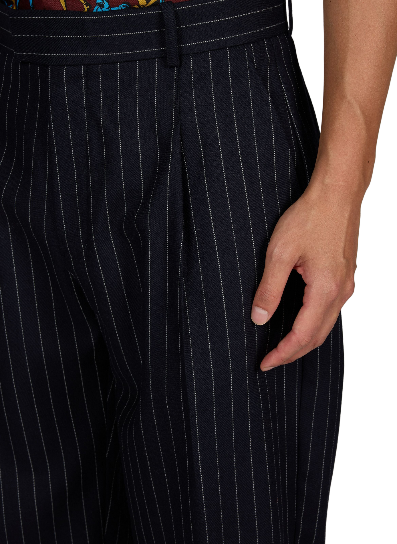 Wide-leg striped wool trousers DROLE DE MONSIEUR Blue