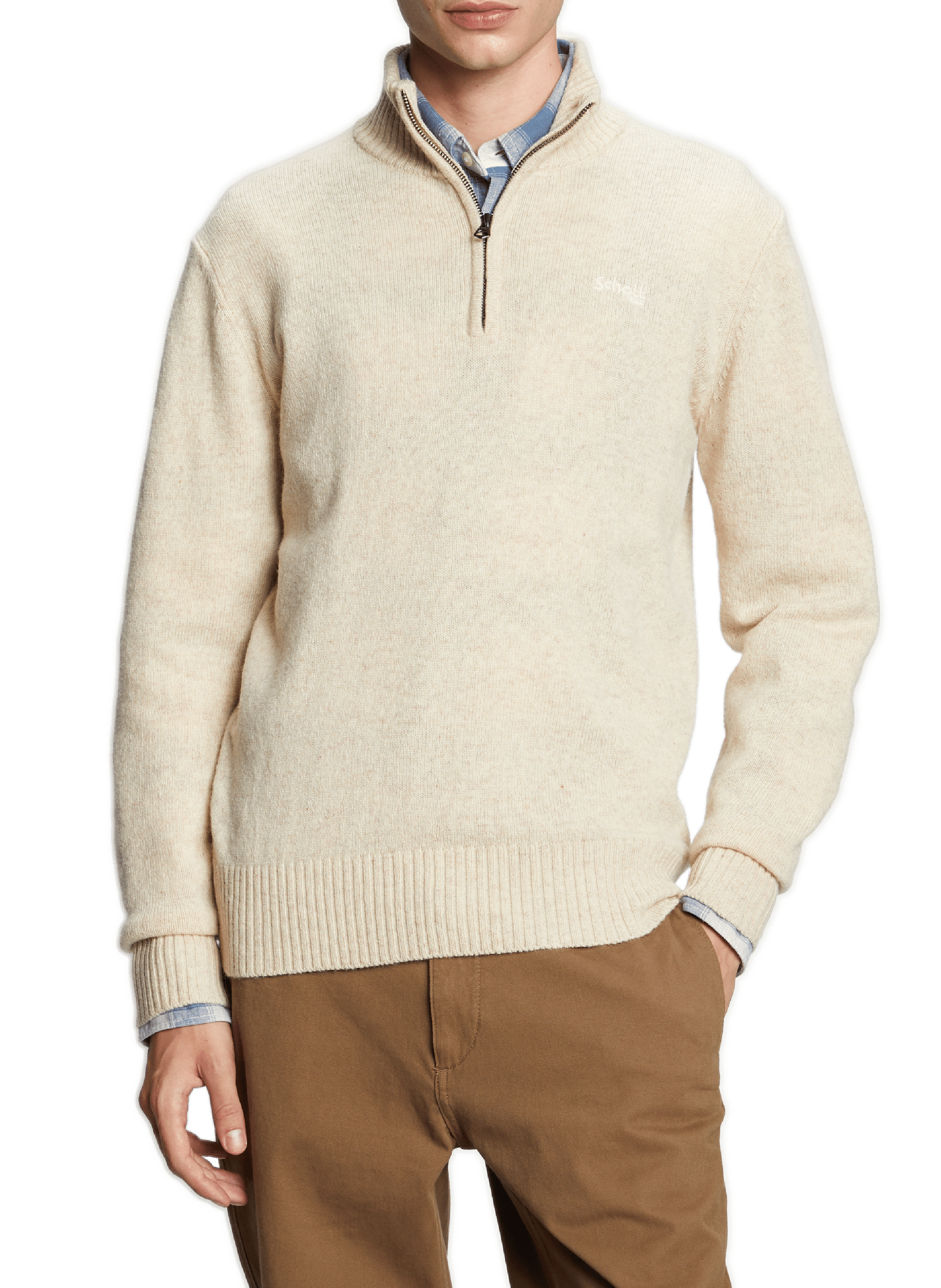 Strickpullover SCHOTT Weiss