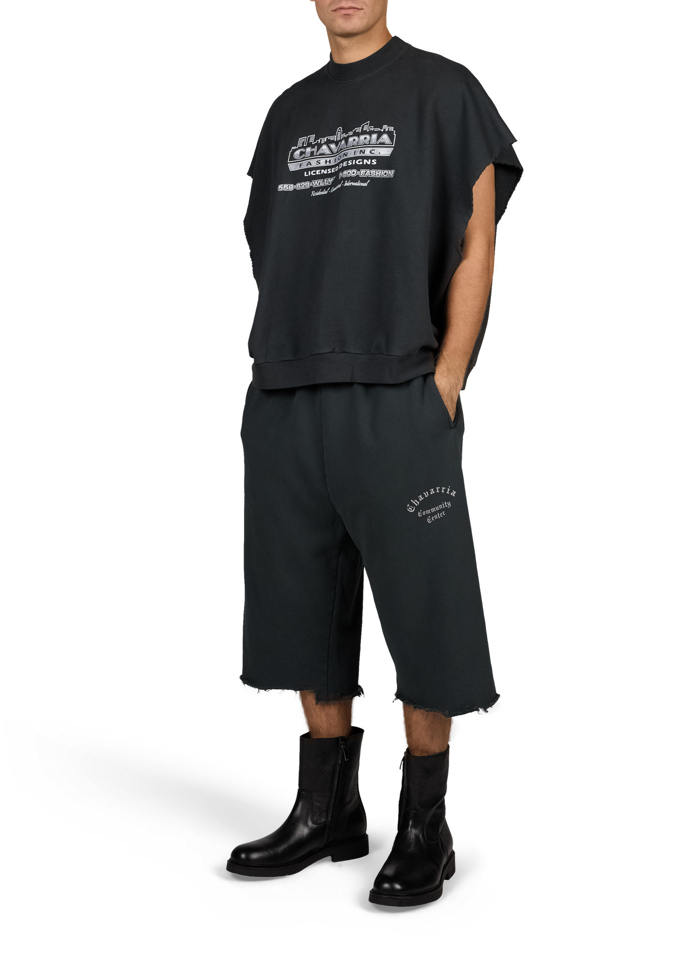 Loose-Fitting Sleeveless Cotton Crew-Neck Sweatshirt WILLY CHAVARRIA Grey
