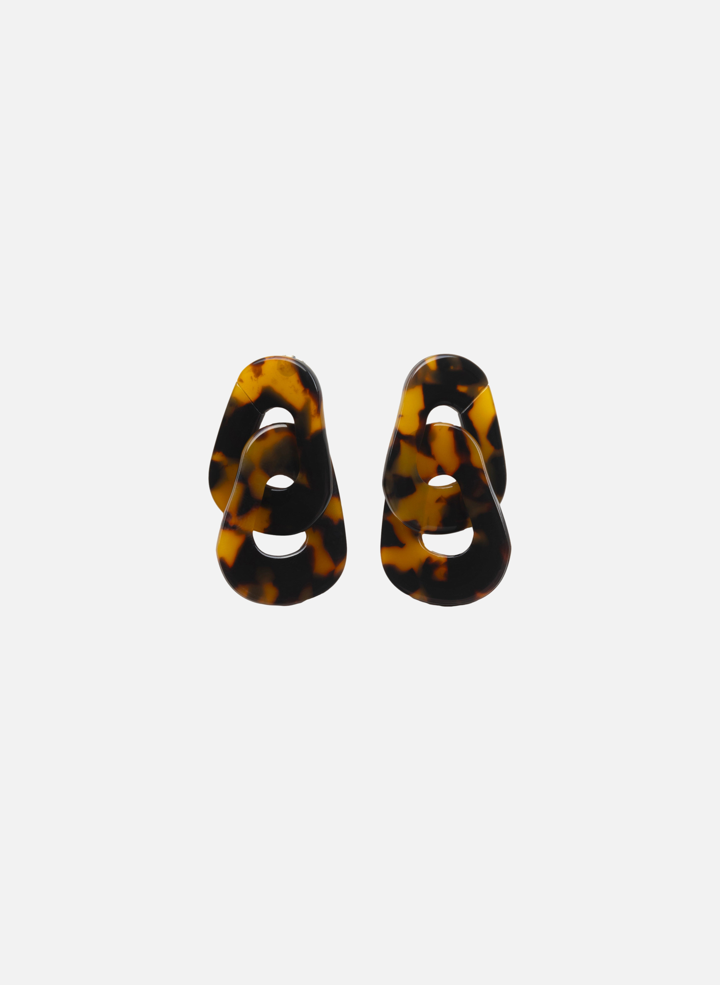 Boucles d'oreilles maillons en acétate de cellulose  Écaille