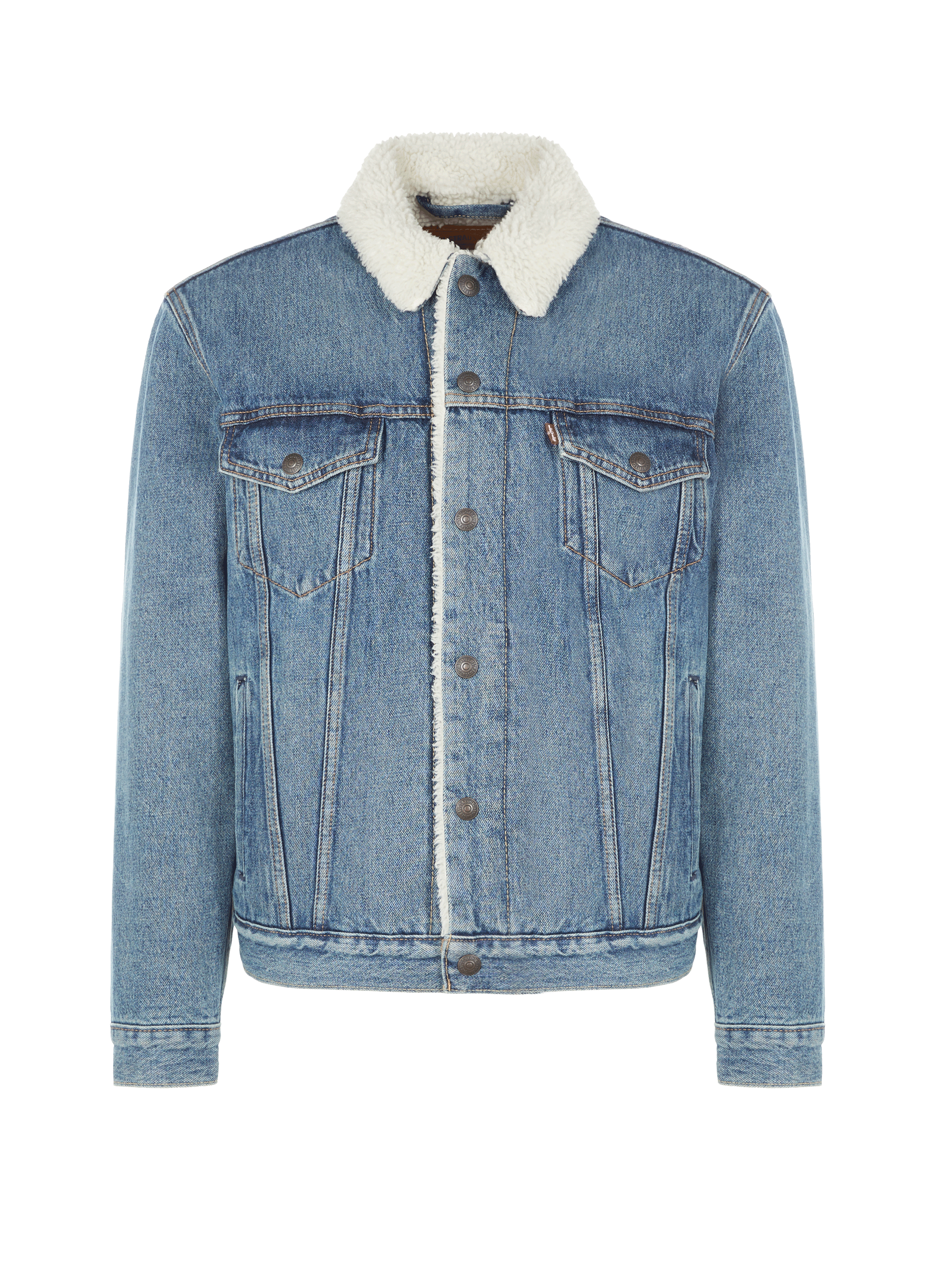 Veste en jean oversize à col sherpa