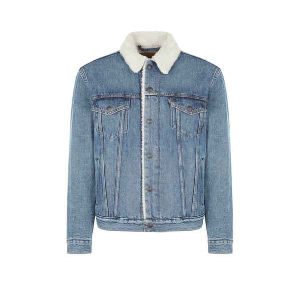 Veste en jean oversize à col sherpa