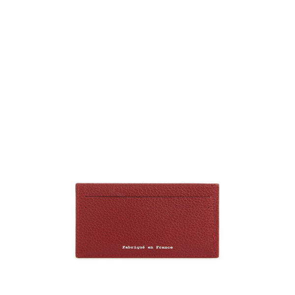 Saison 1865 Leather Card Holder In Red