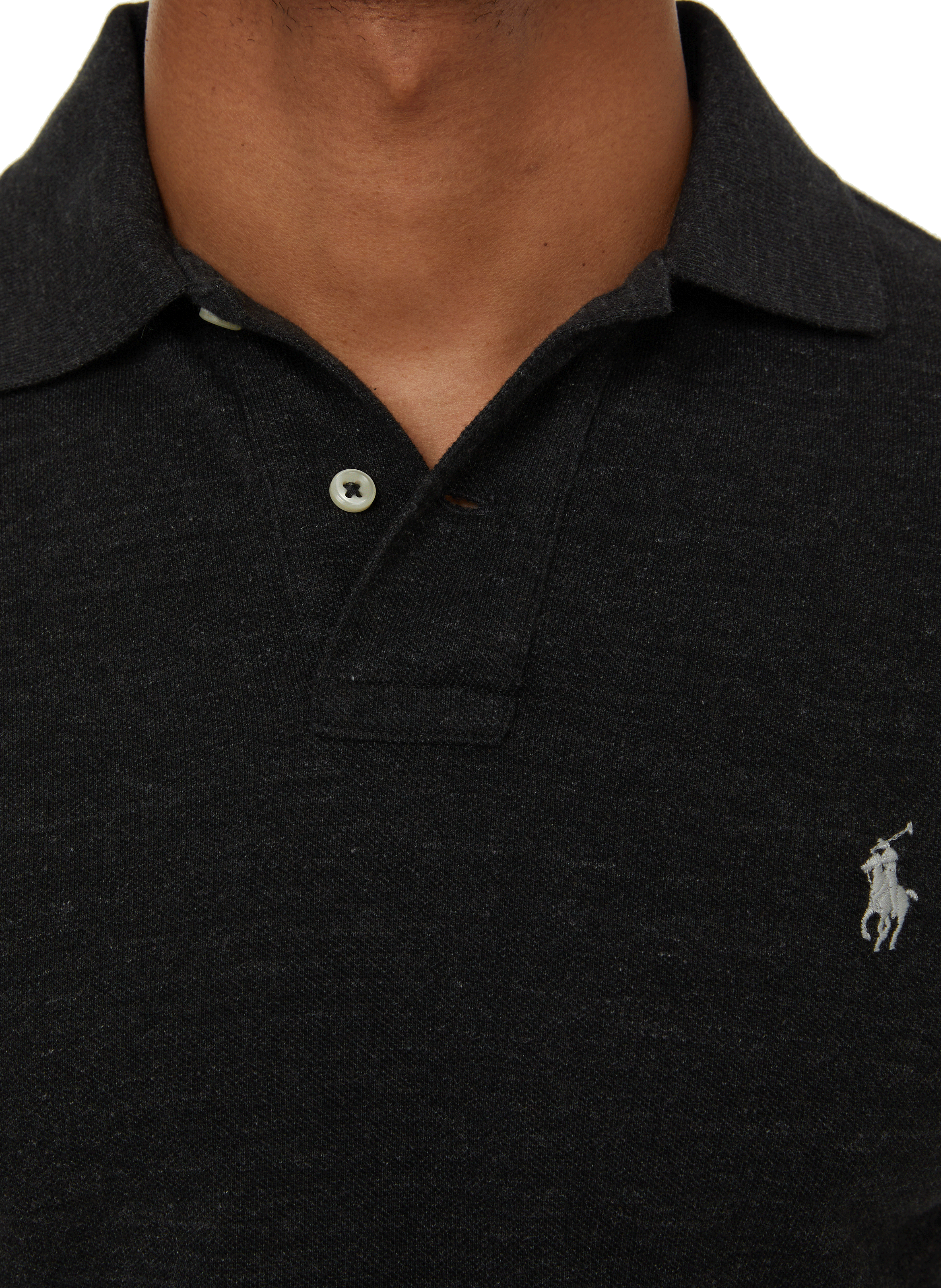 Straight-fit cotton piqué shirt POLO RALPH LAUREN Black