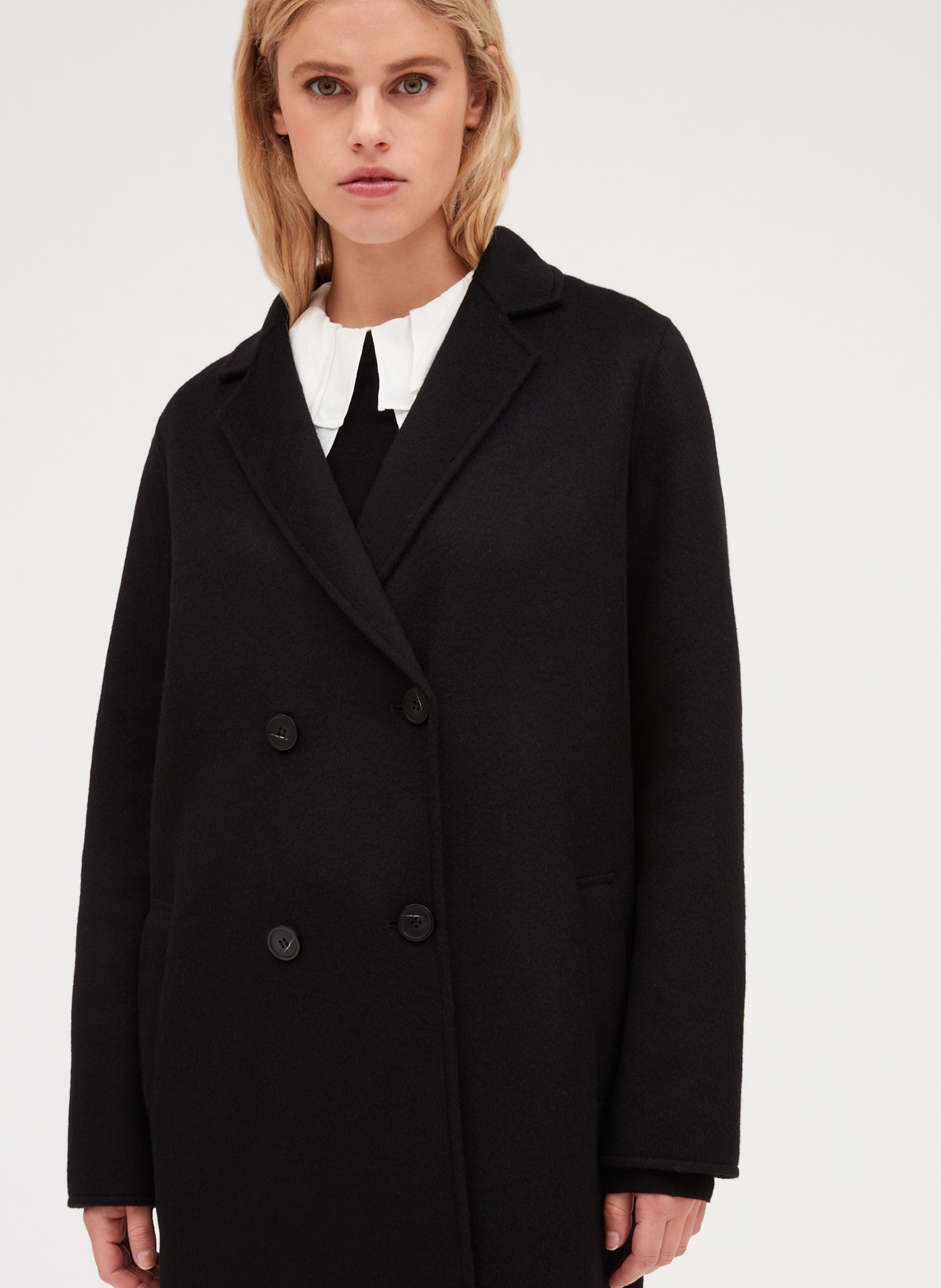 MANTEAU COL TAILLEUR EN LAINE M LANG E CLAUDIE PIERLOT pour