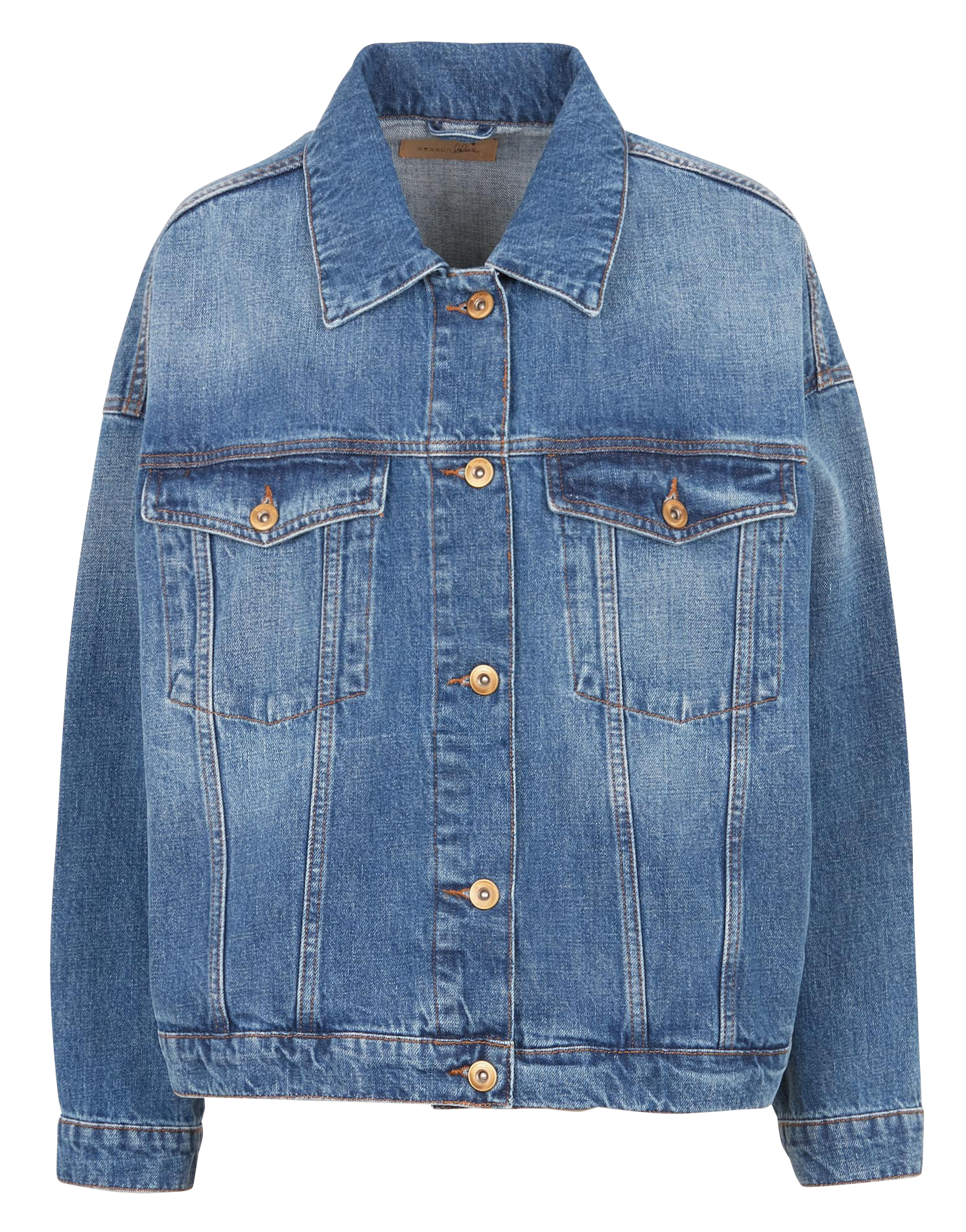 Veste denim délavé ample en coton costello SESSUN Bleu