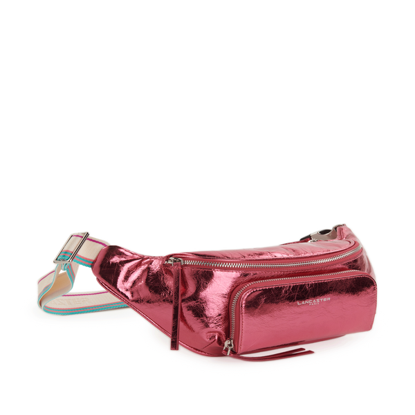 Lancaster Metallic Leather Belt Bag In Pink
