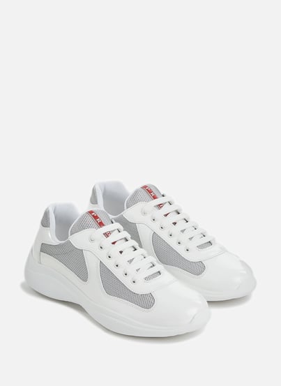 Leather and fabric sneakers PRADA Leather and fabric sneakers PRADA