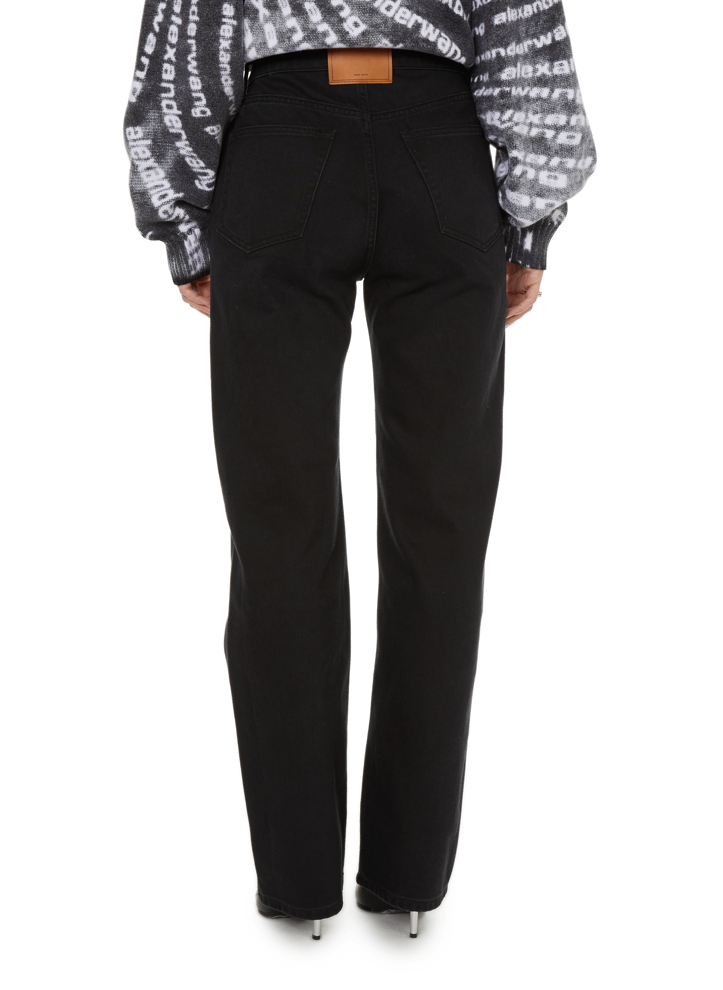 Jean mom en coton  ALEXANDER WANG Noir