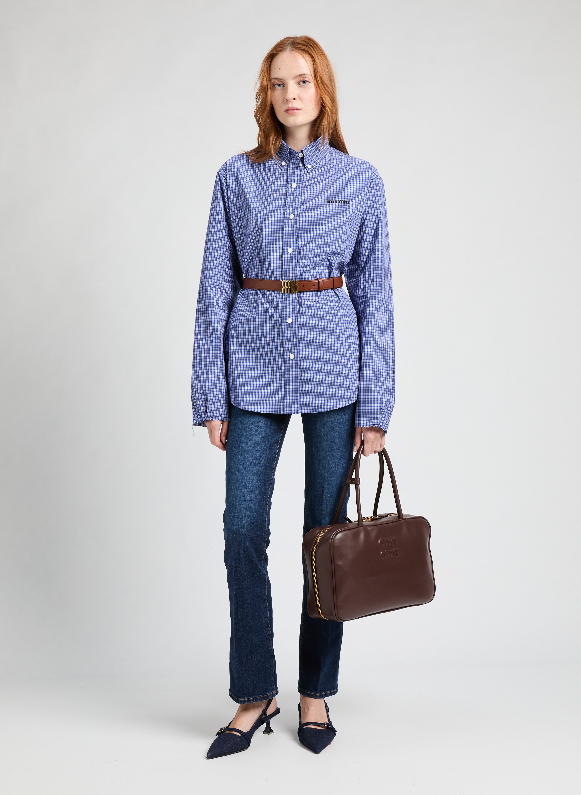 Cleo leather handbag MIU MIU Brown