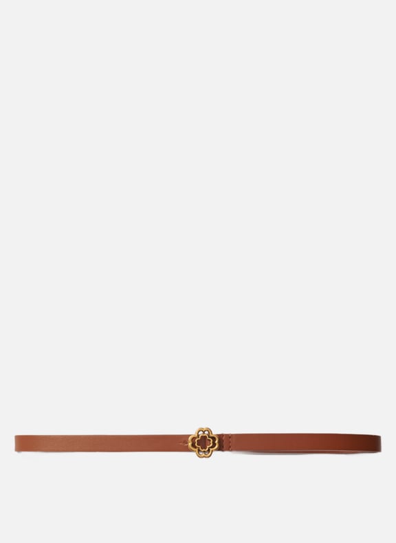 Ceinture en cuir lisse Marron by MAJE MAJE Ceinture en cuir lisse Marron