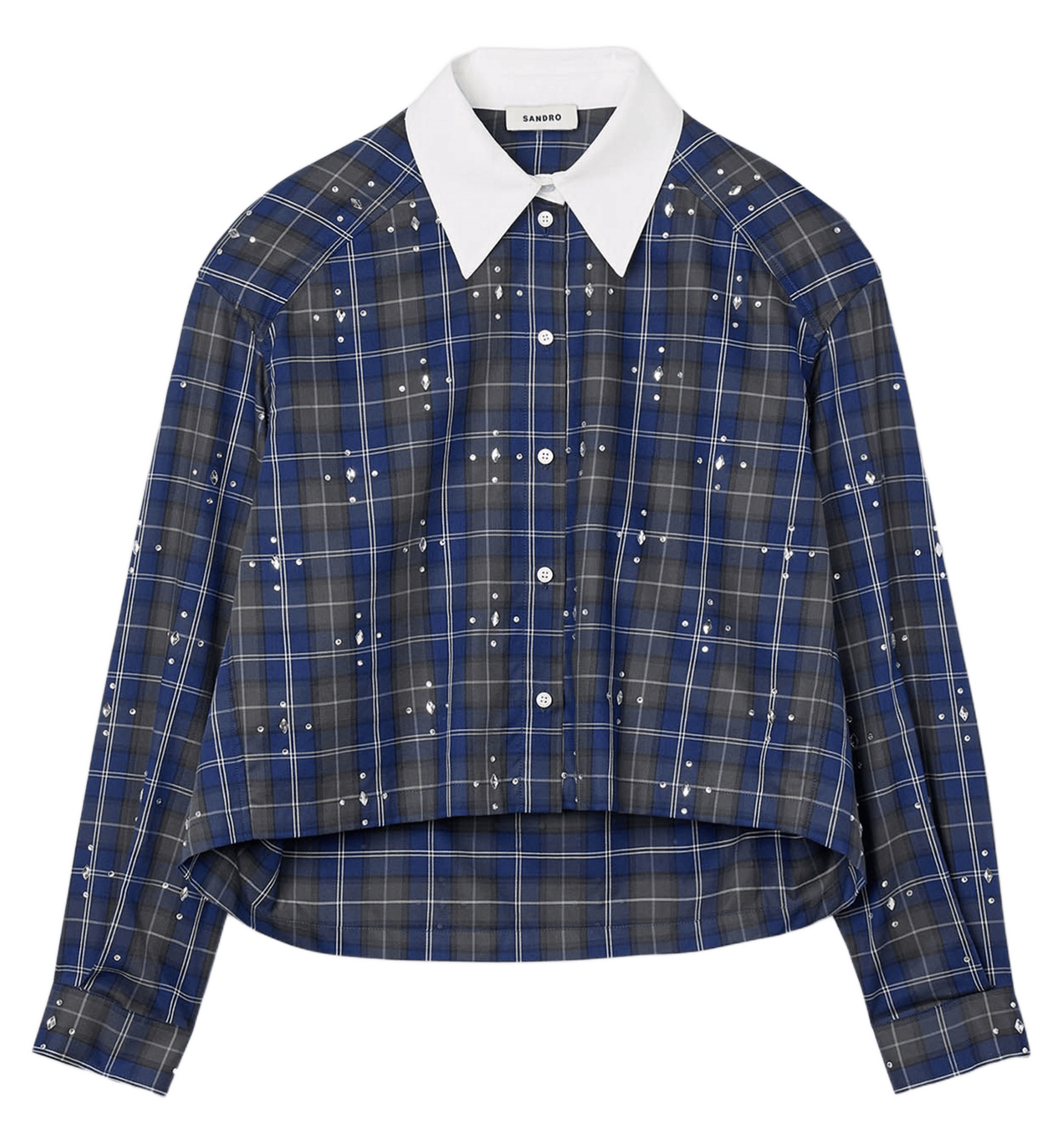 Chemise oversize en coton à carreaux SANDRO Bleu