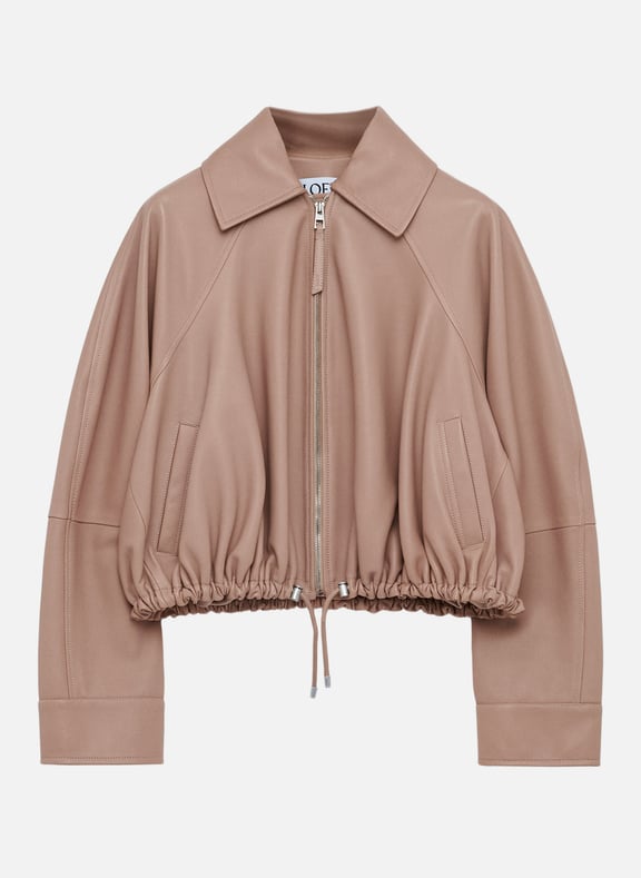 Lamb nappa leather balloon jacket Beige by LOEWE LOEWE Lamb nappa leather balloon jacket Beige