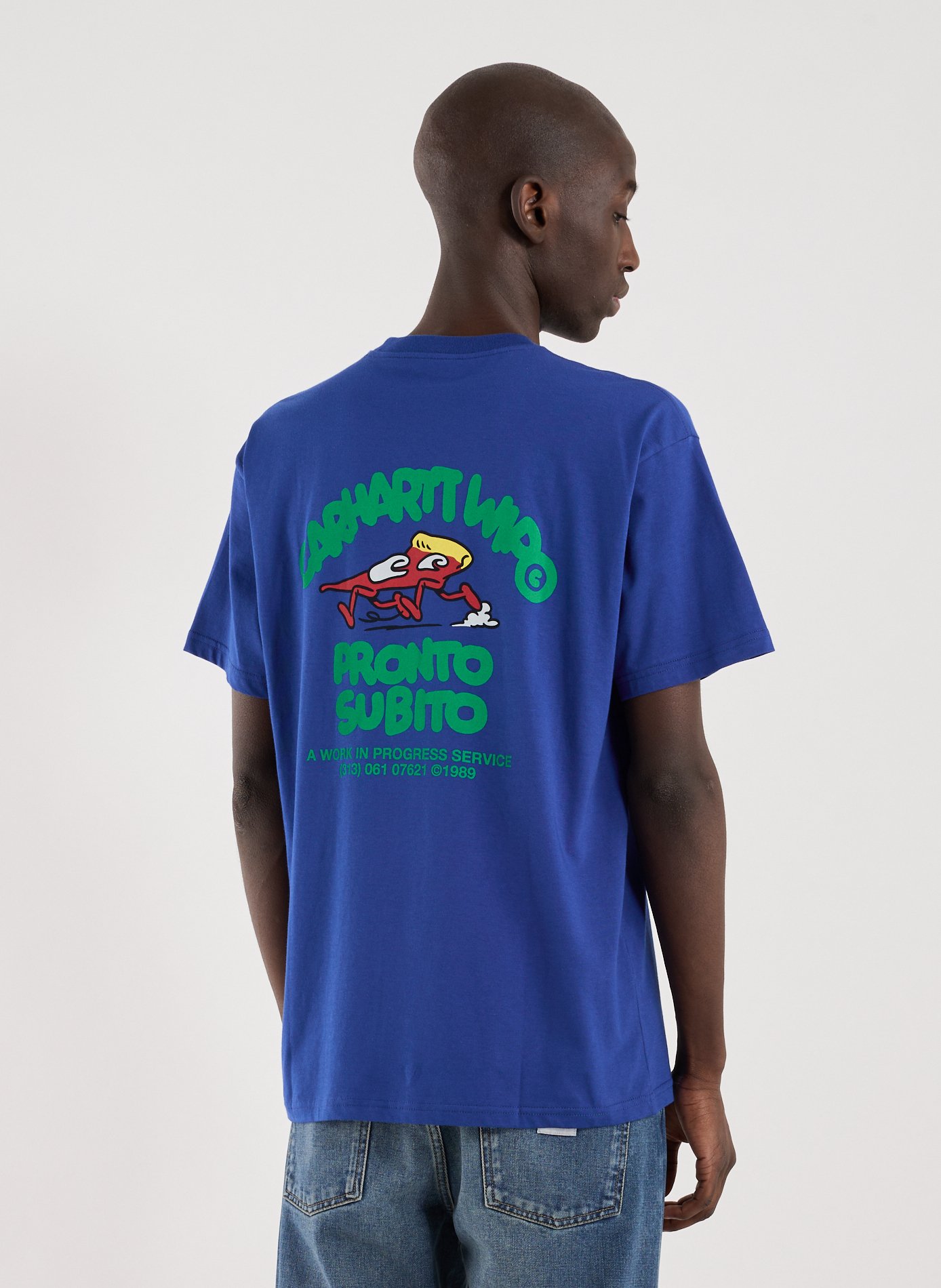 Biker-style cotton t-shirt CARHARTT WIP Blue