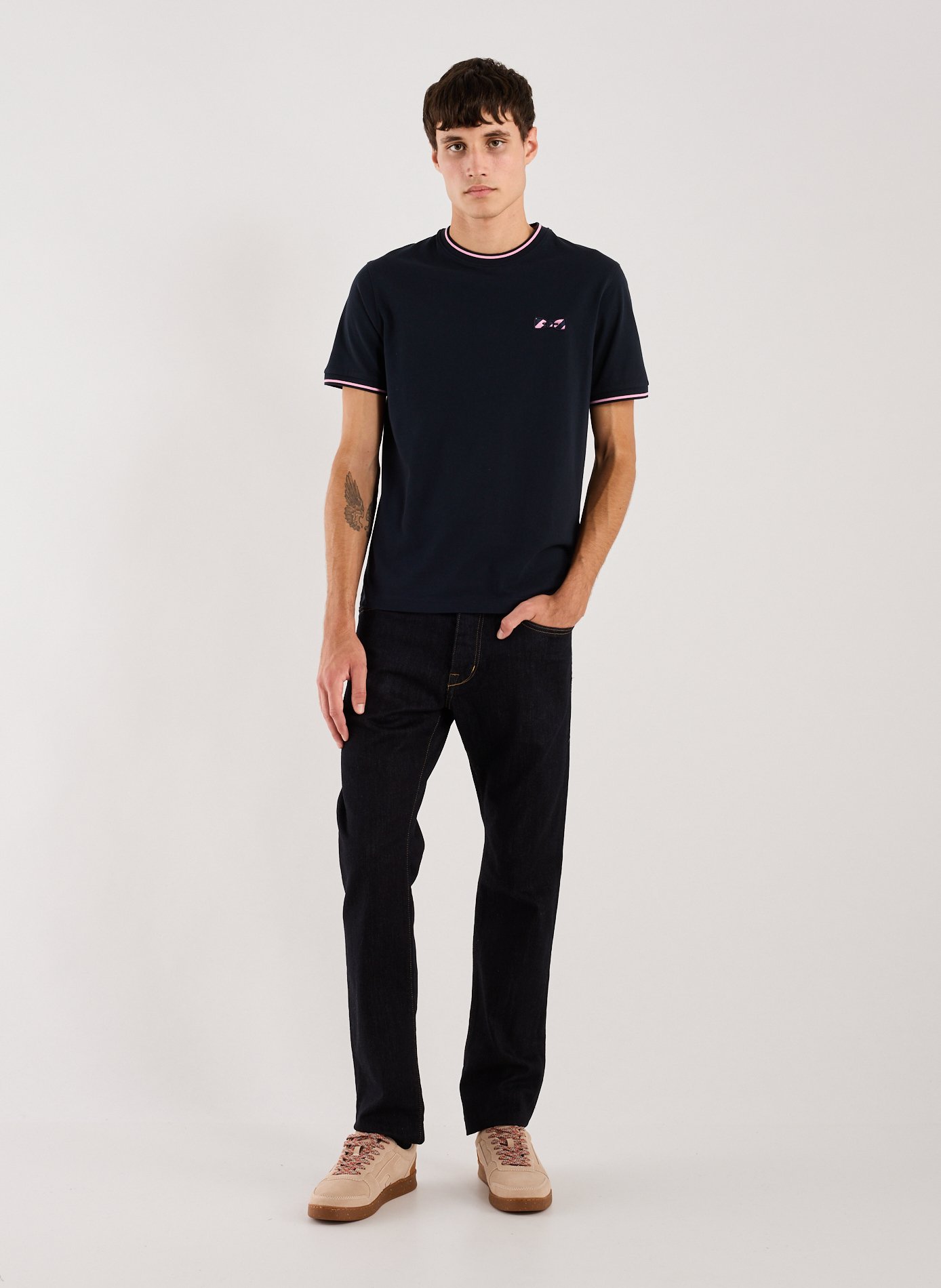 Embroidered cotton T-shirt EDEN PARK Blue