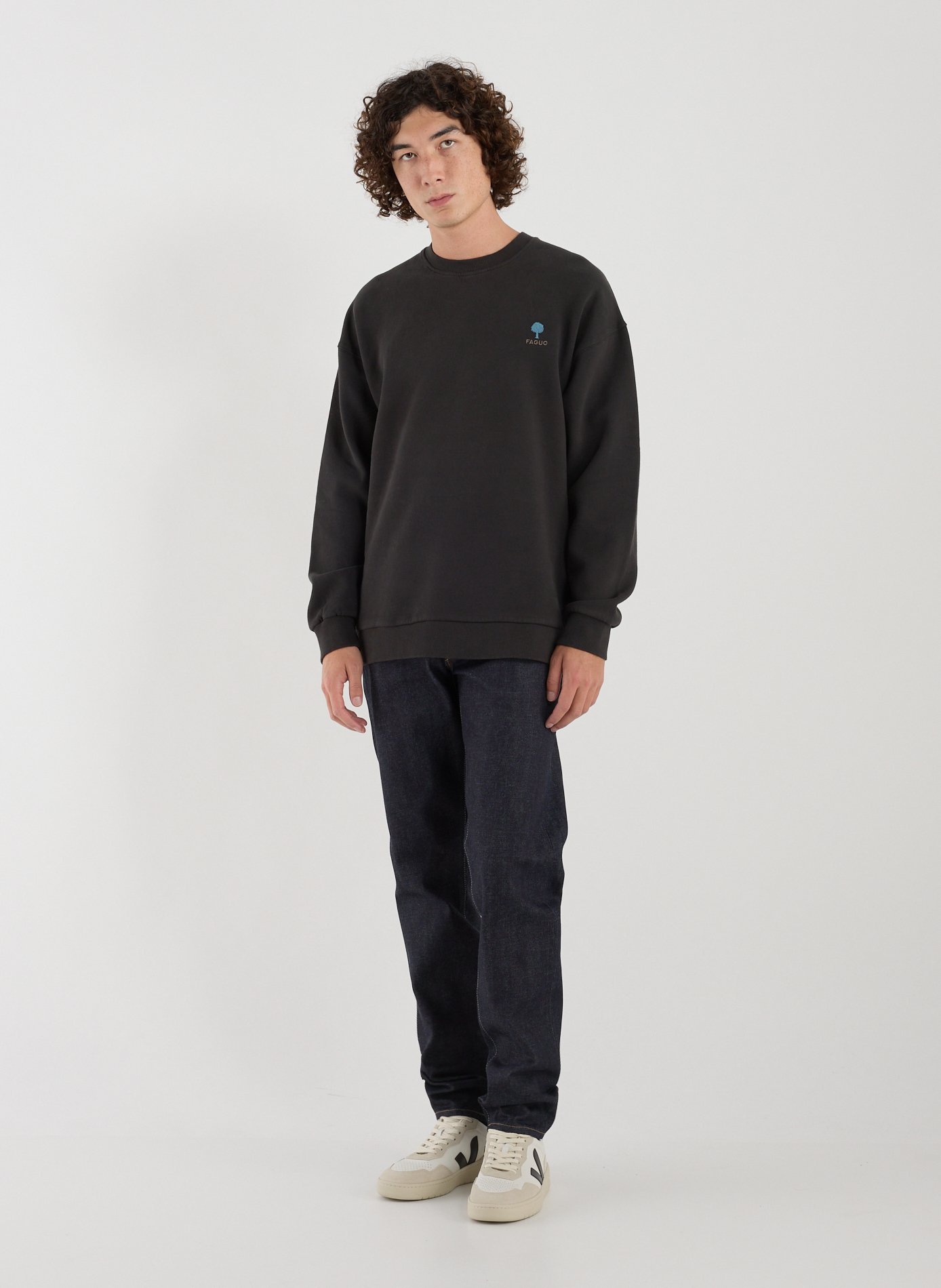 Oversized cotton sweatshirt FAGUO Black