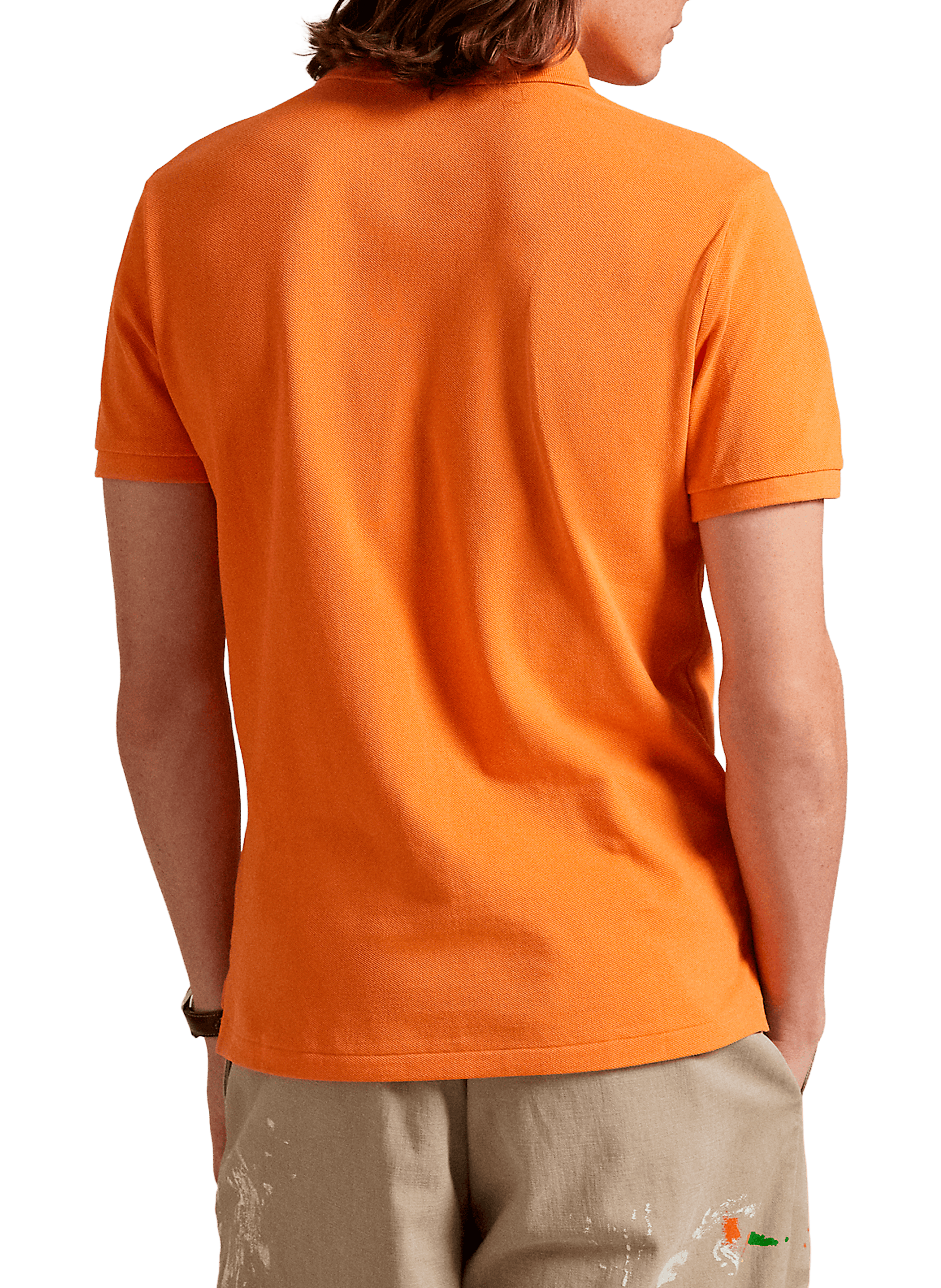 Polo droit en piqué de coton POLO RALPH LAUREN Orange