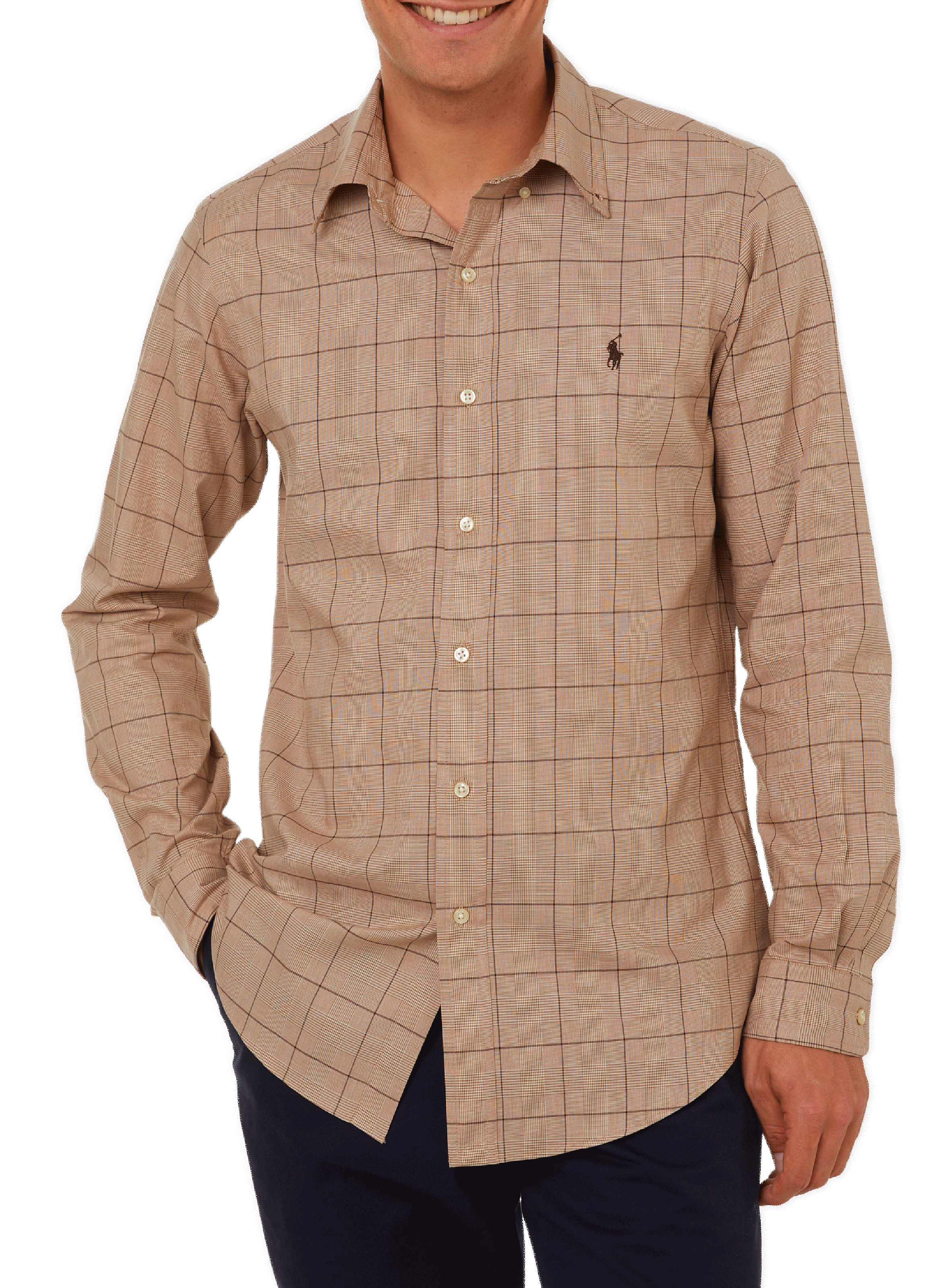 POLO RALPH LAUREN Chemise à carreaux en coton Marron