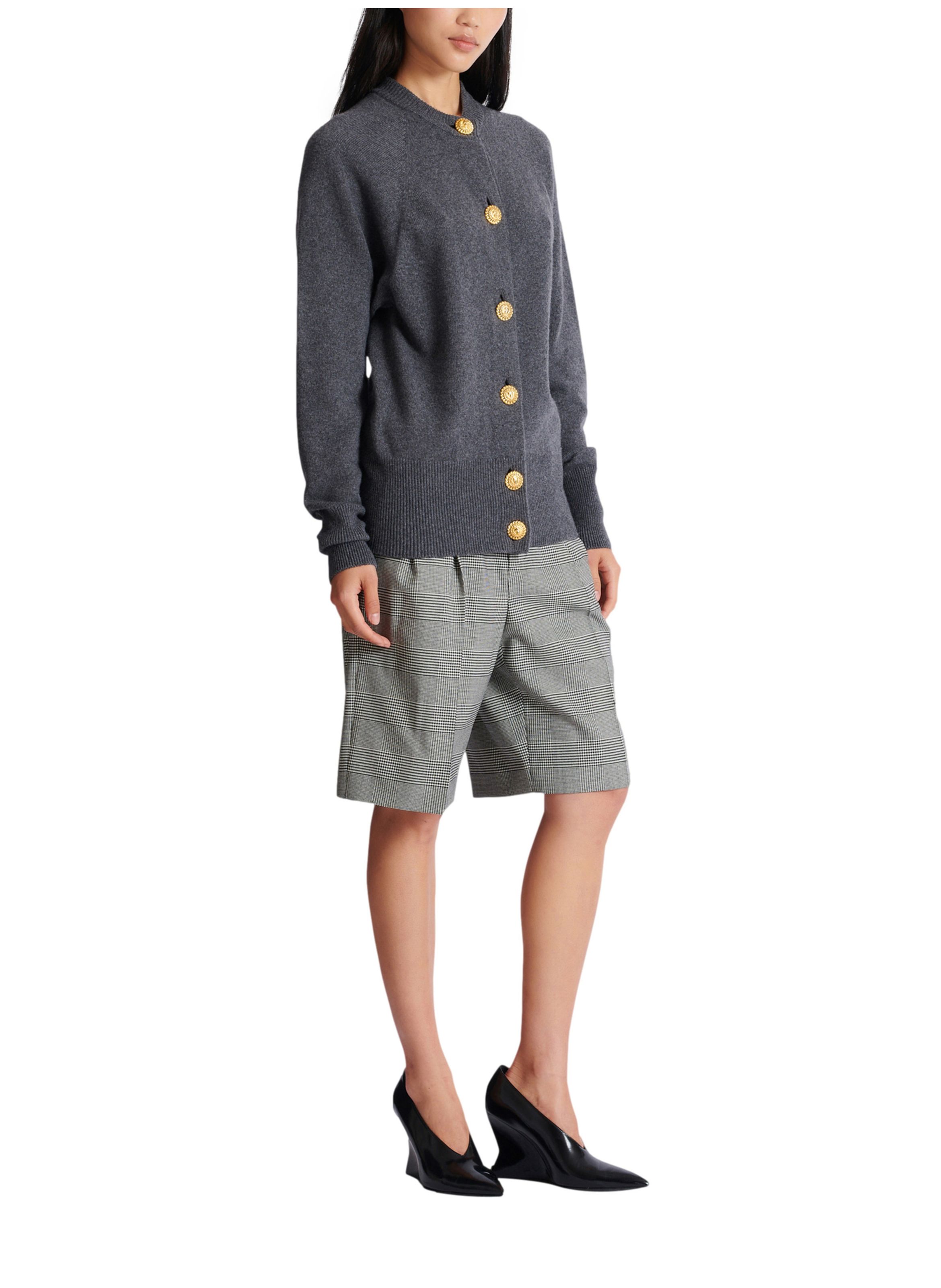 Cardigan boutonné en éco-cachemire Gris