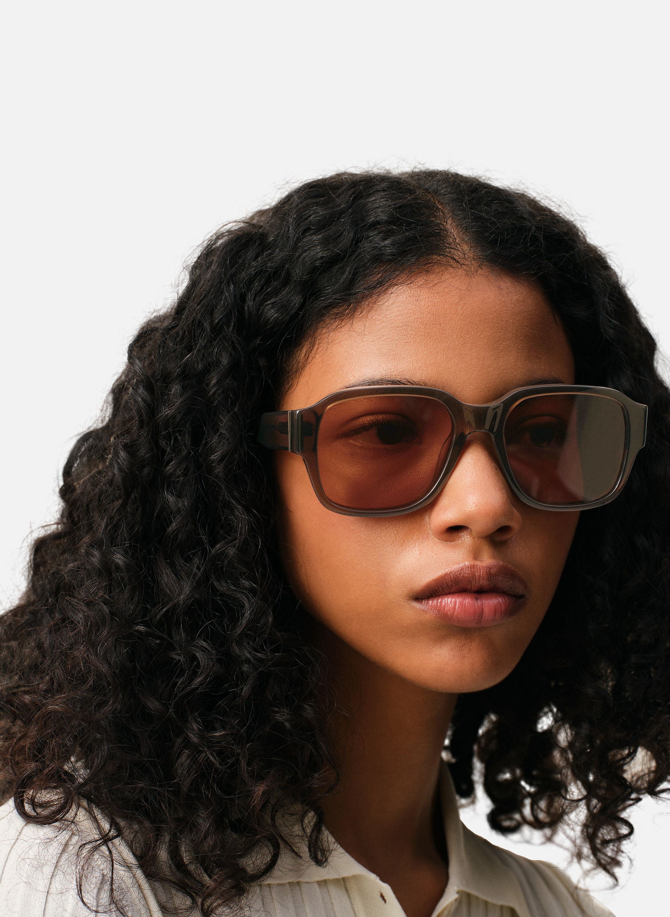 Lunettes de soleil 75006 en acétate unisexes AMI PARIS Marron