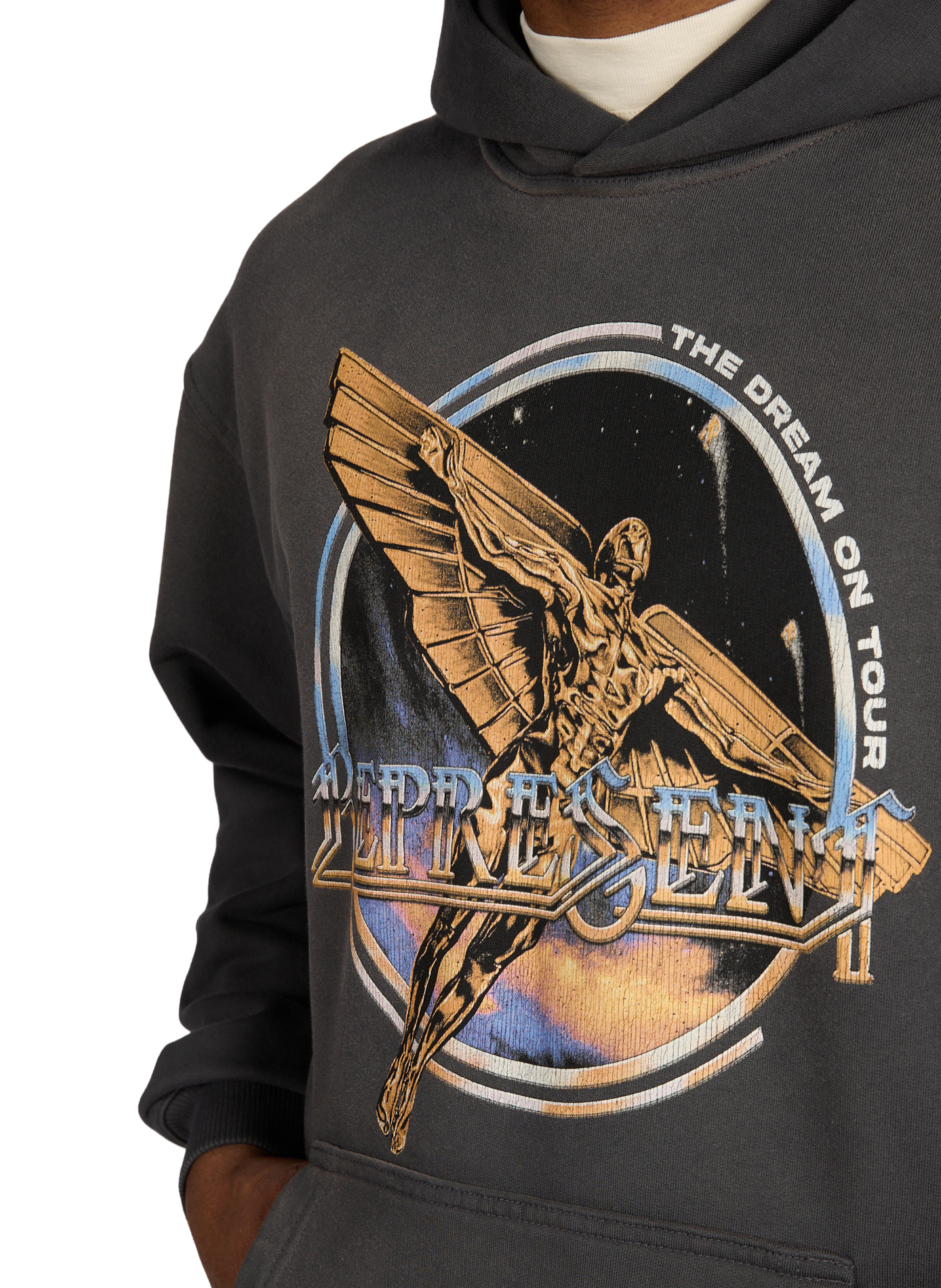 Printed cotton hoodie sweatshirt REPRESENT Grey