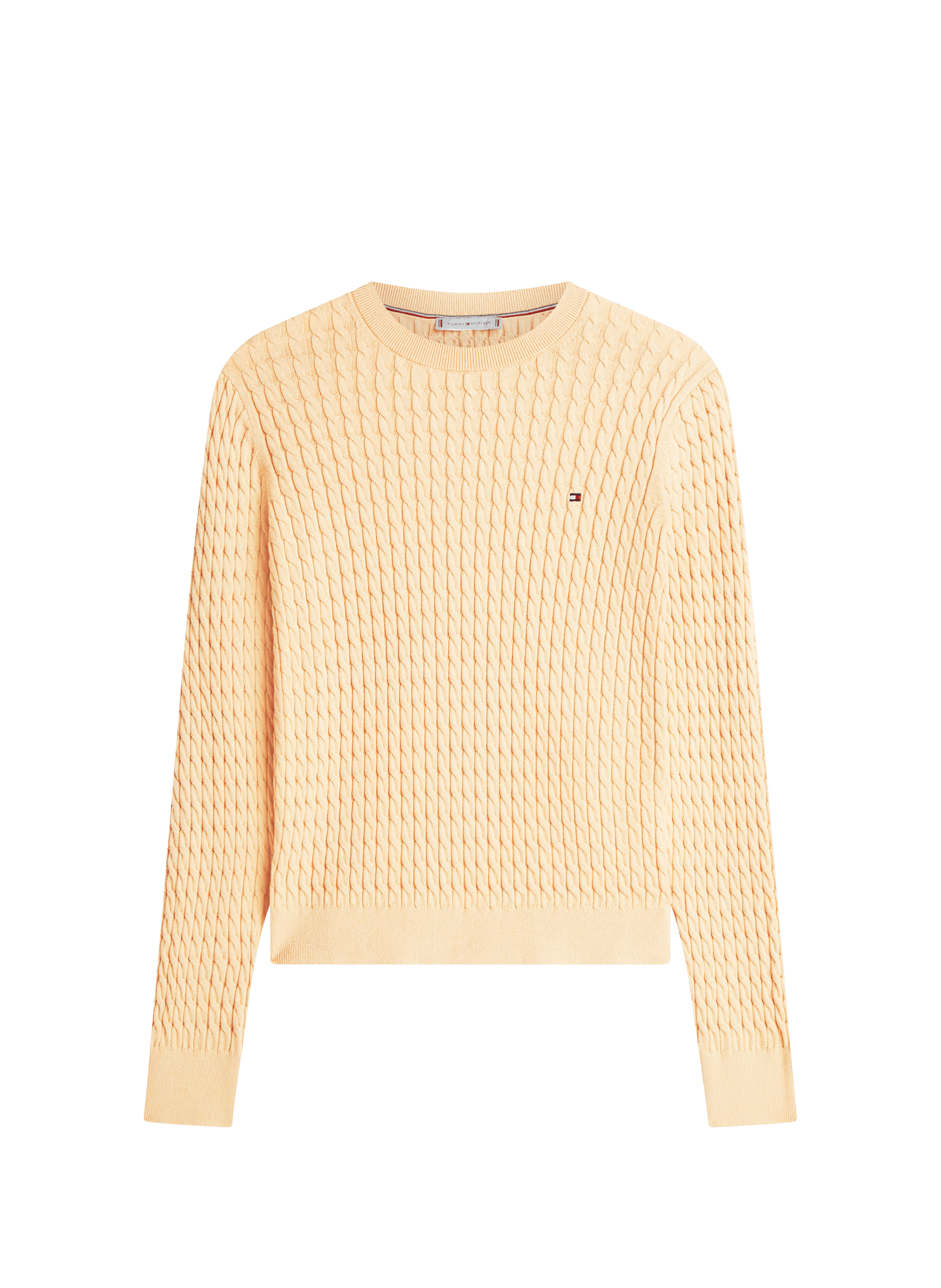 Pull torsadé en coton TOMMY HILFIGER Beige