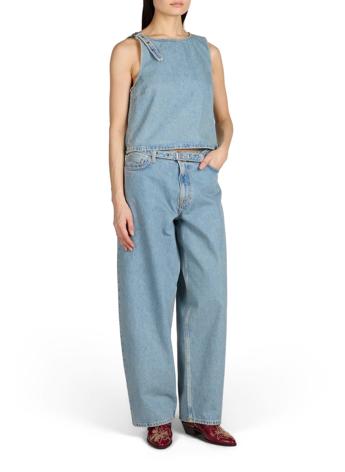 Cotton Samolly tank top SAMSOE SAMSOE Blue