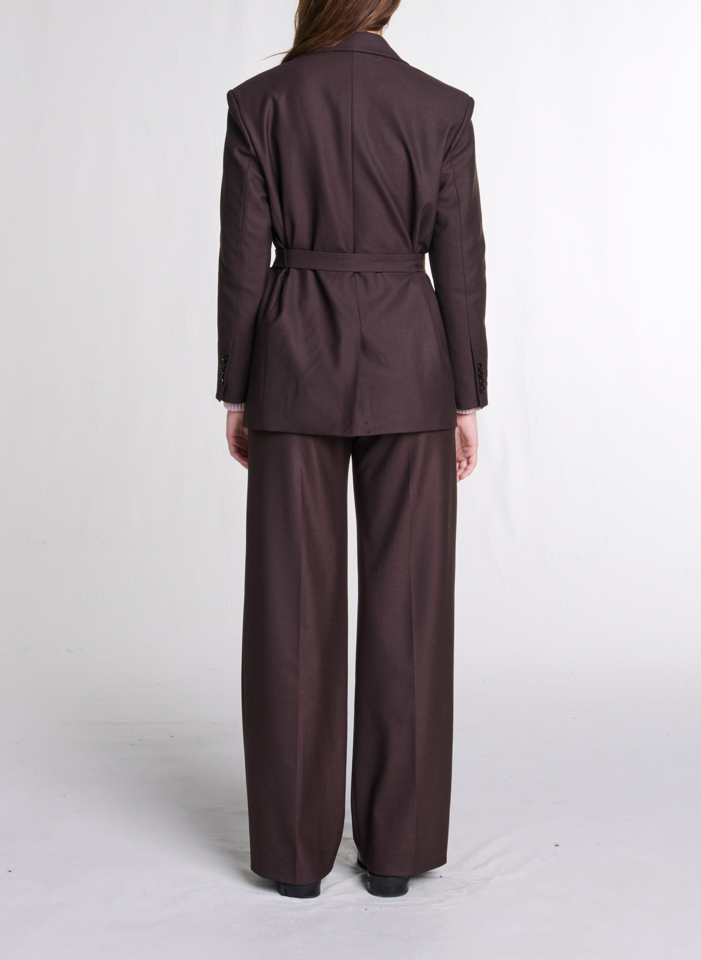 Veste tailleur droite MAJE Marron