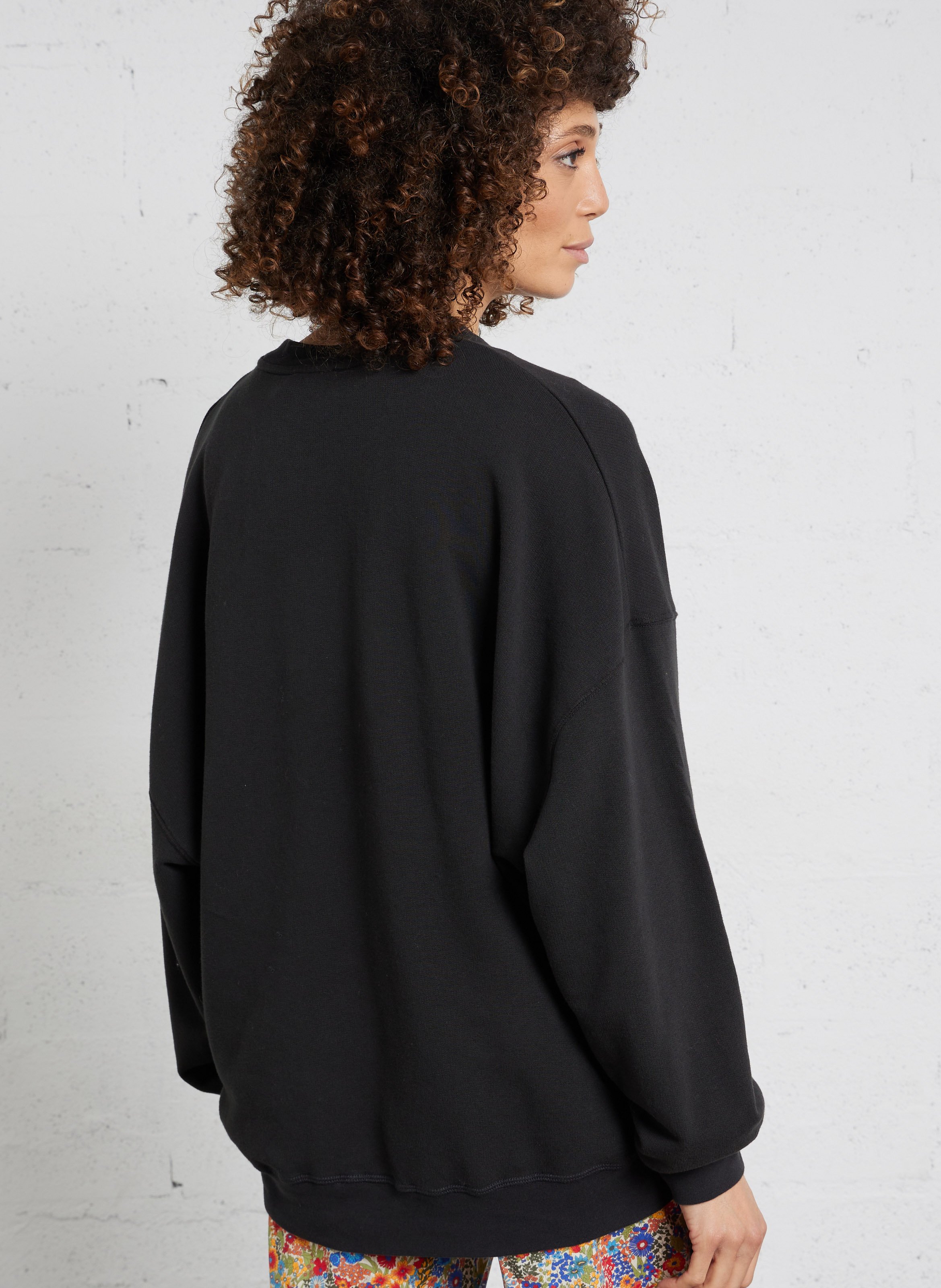 Sweat oversize col rond en coton mélangé atubay AMERICAN VINTAGE Noir