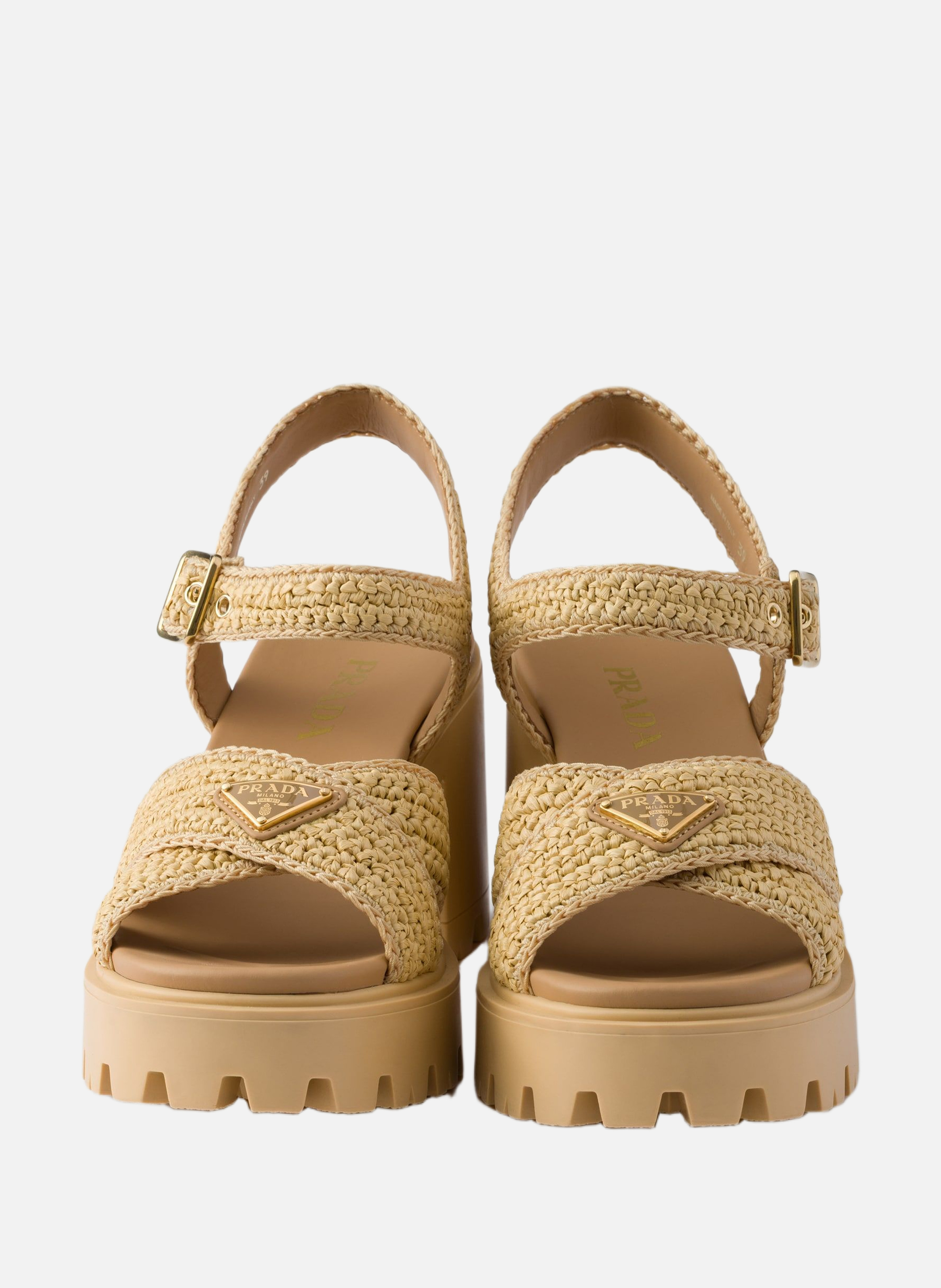 Sandales en crochet PRADA Beige