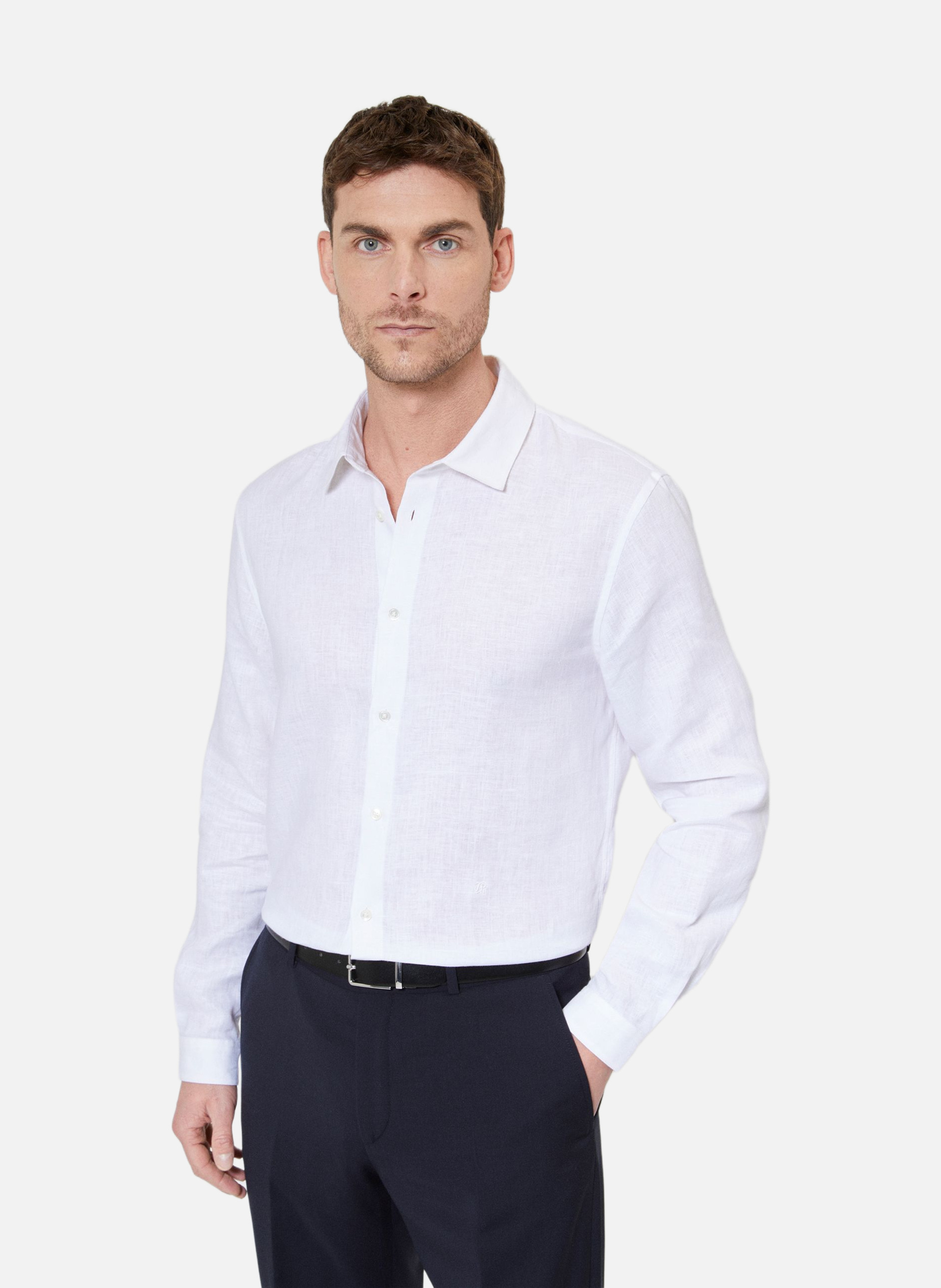 Chemise en lin THE KOOPLES Blanc