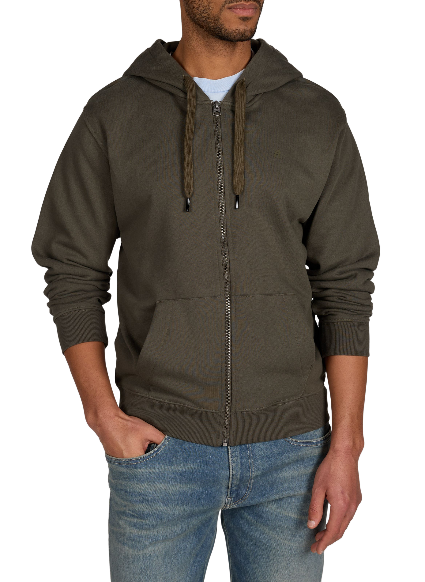 Cotton fleece-blend hoodie REPLAY Green