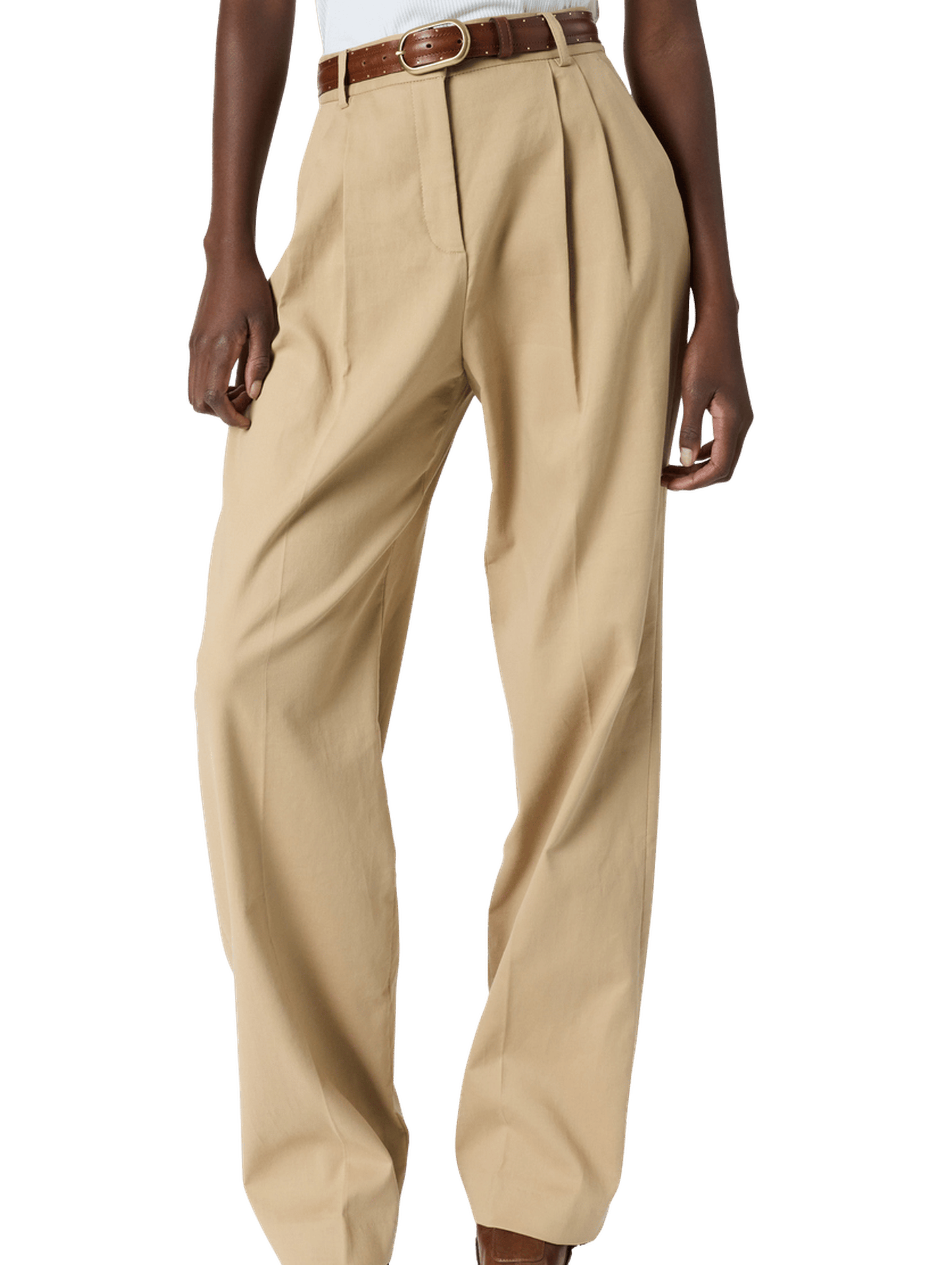 Pantalon en coton à pinces - azra GERARD DAREL Marron