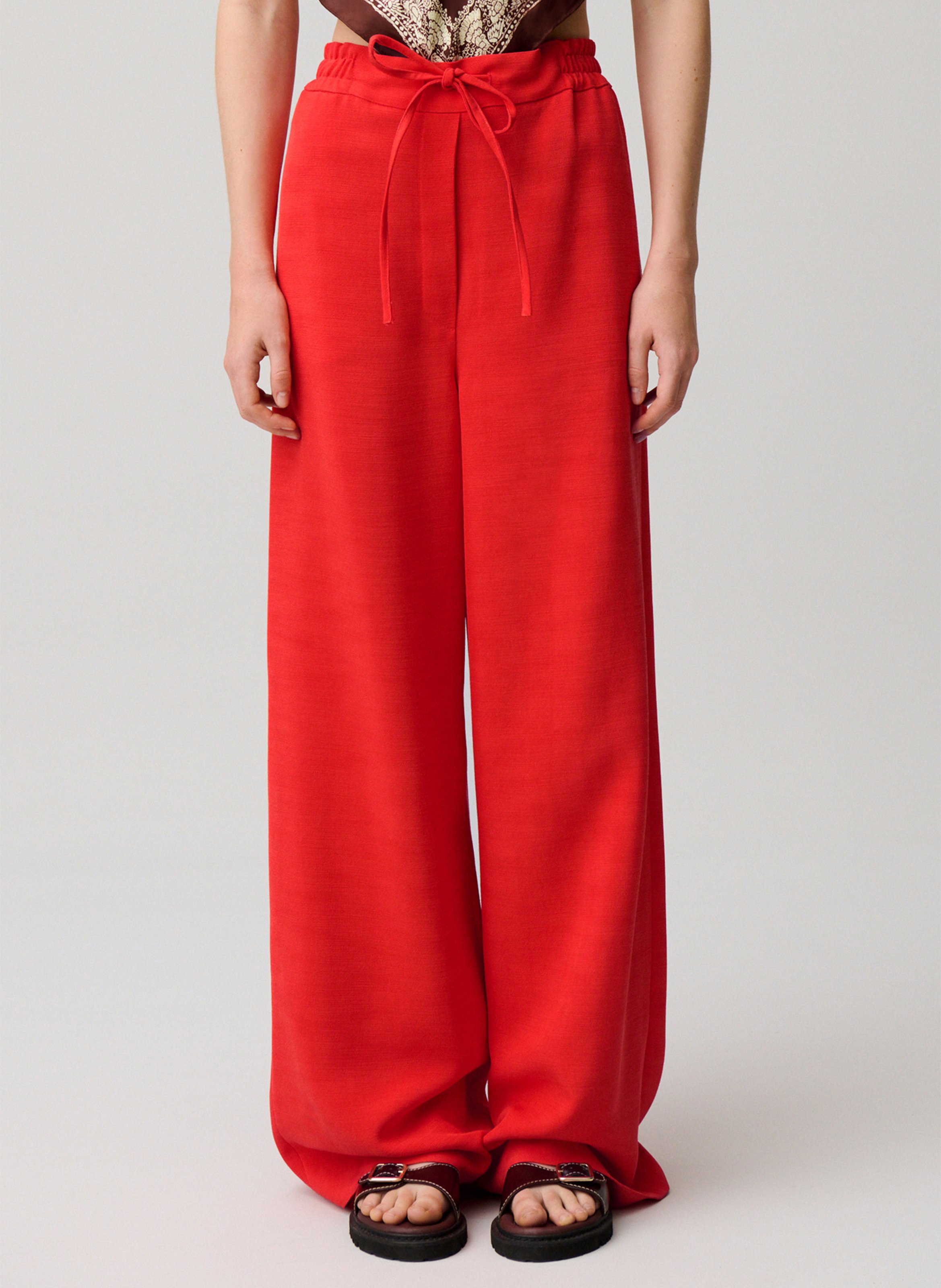 Pantalon large élastiqué uni CLAUDIE PIERLOT Orange