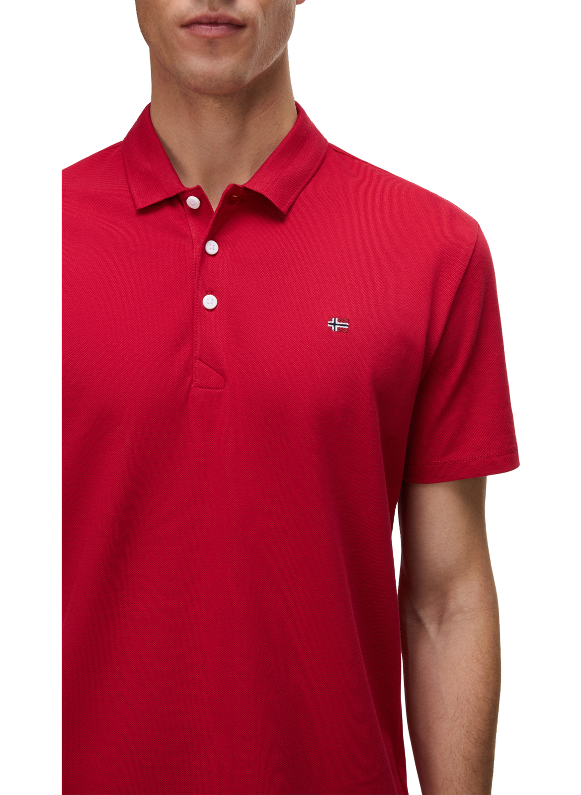 Straight cotton polo shirt Red