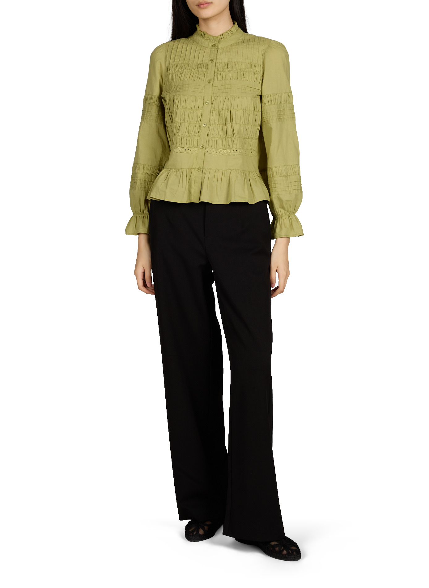 Blouse droite Mélanie en coton PETITE MENDIGOTE Vert