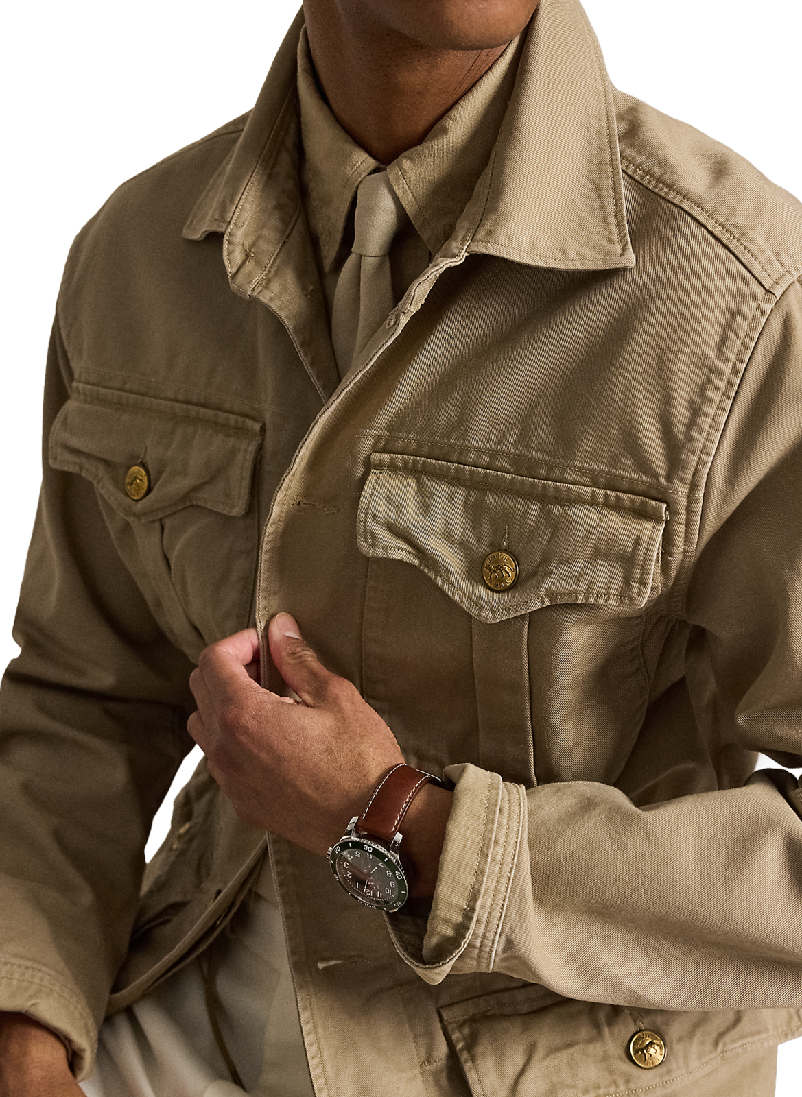 Veste cintrée Utility en coton POLO RALPH LAUREN Beige