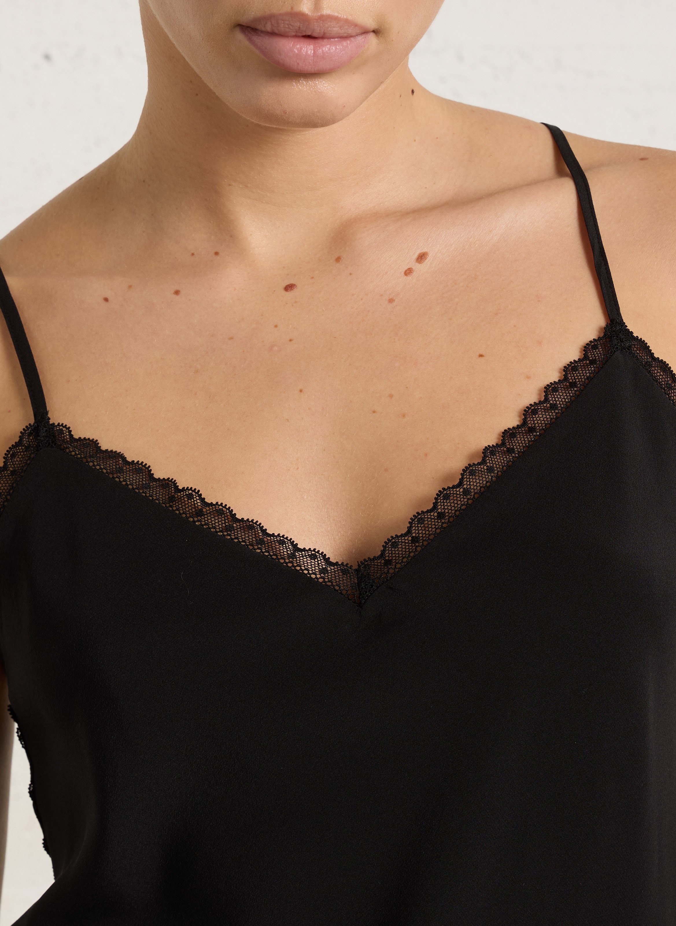 Caraco en soie demie MAISON 123 Noir