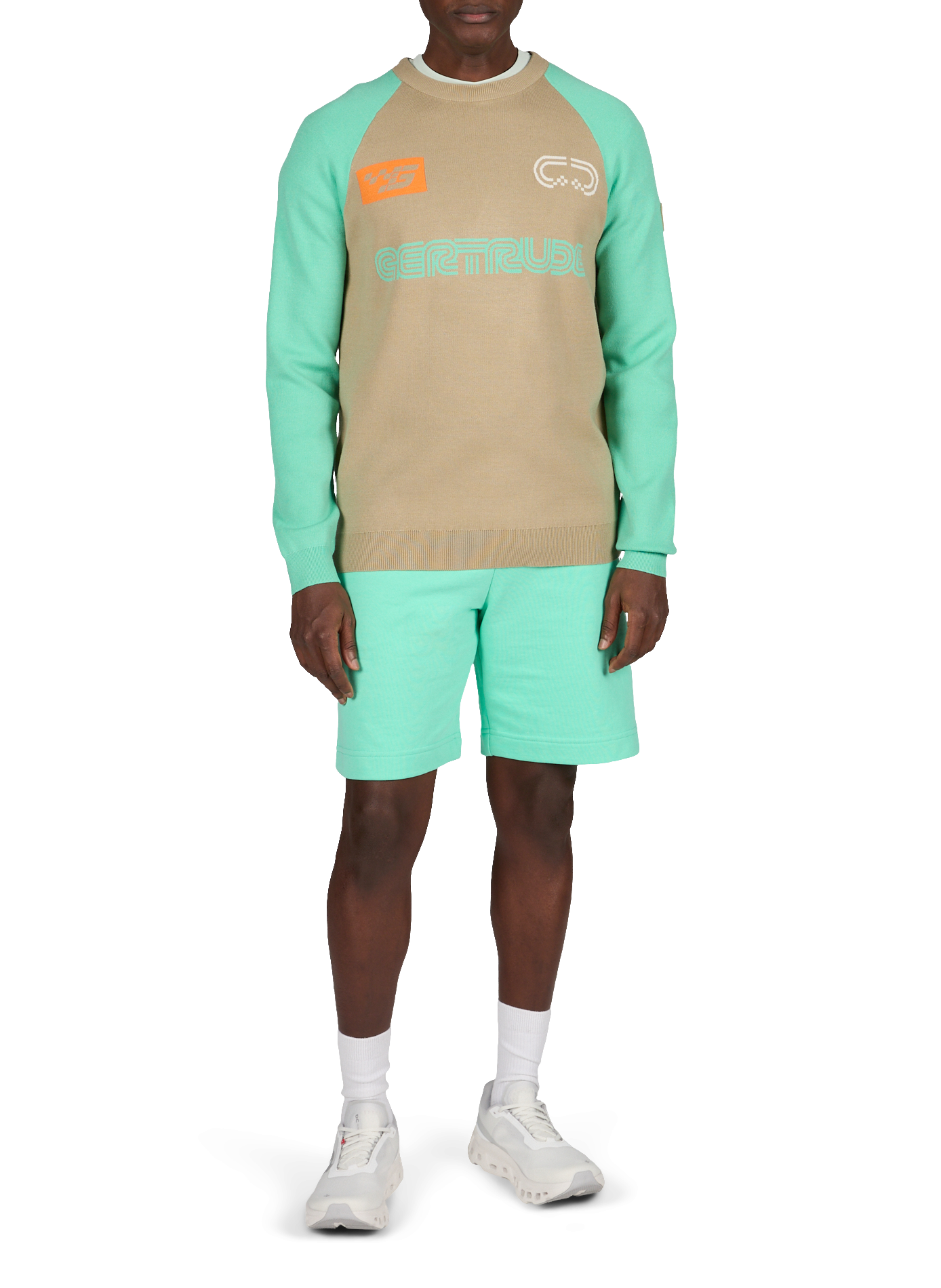 Short Yann uni en coton mélangé GERTRUDE ET GASTON Vert