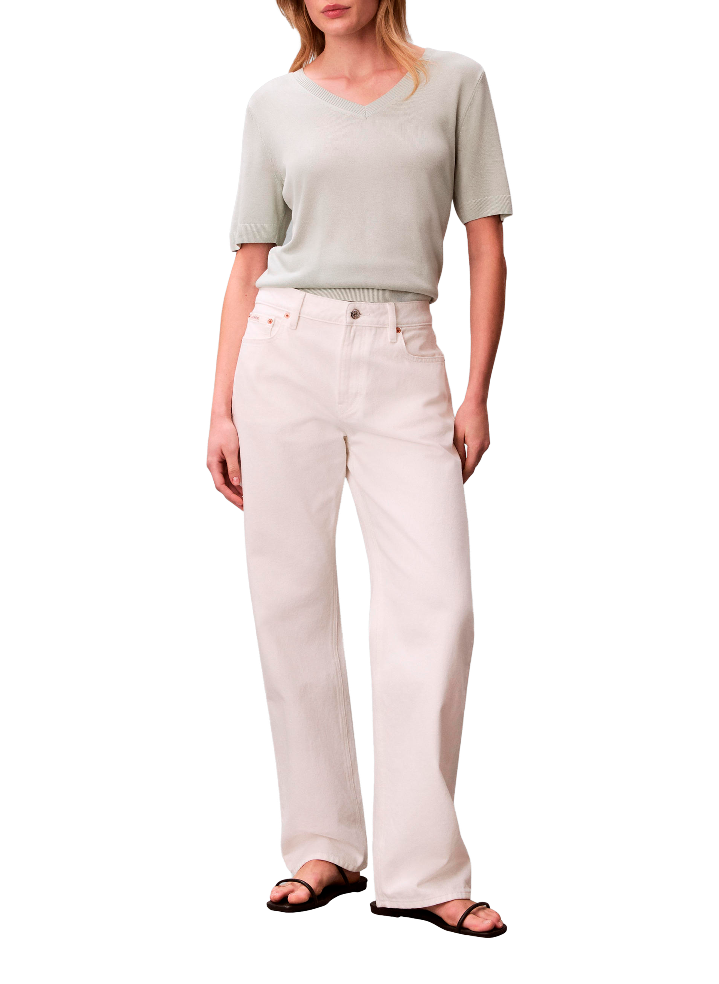 Short-sleeve regular fit sweater CALVIN KLEIN Green