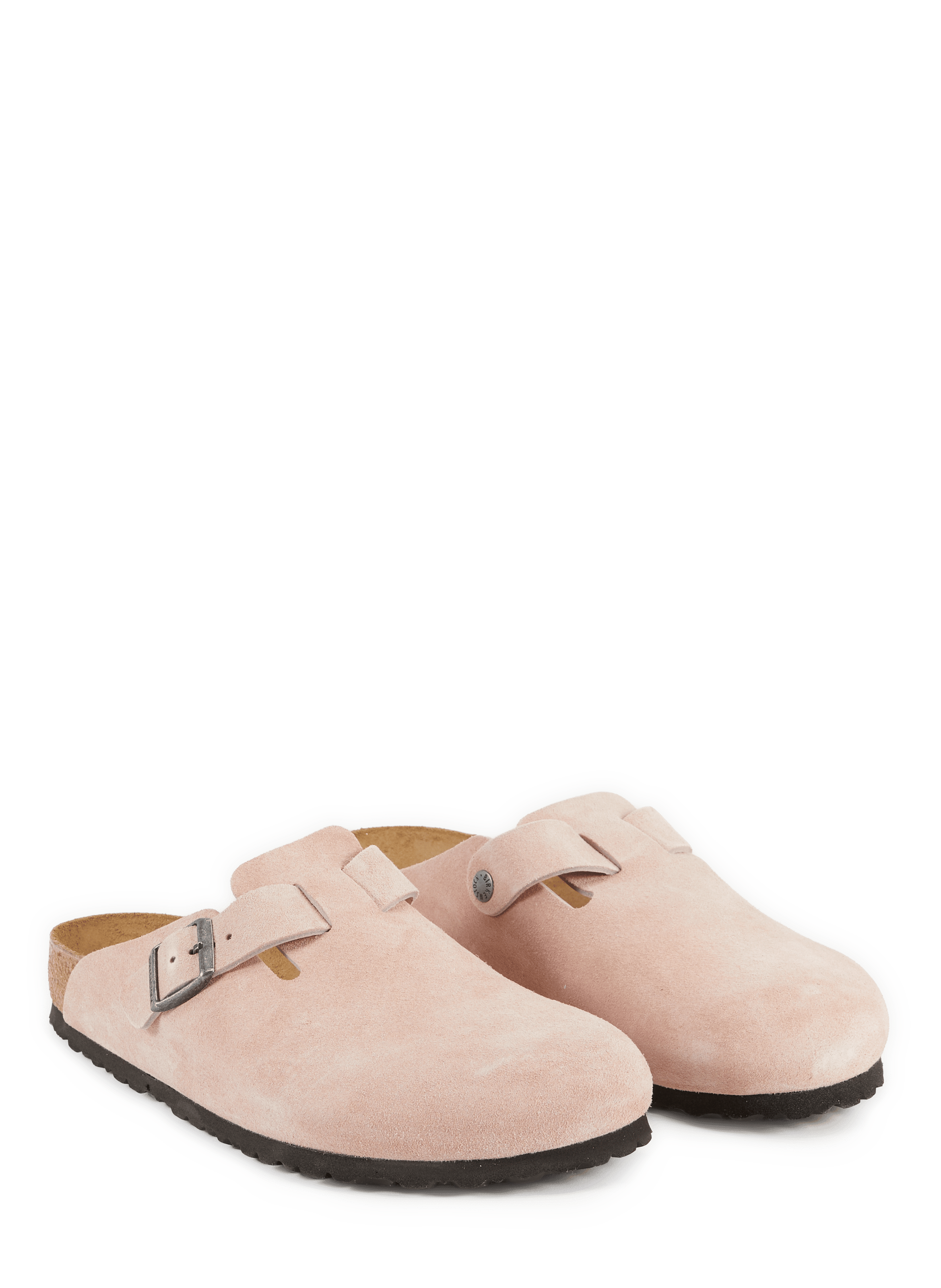 Mules Boston en cuir suédé BIRKENSTOCK Rose