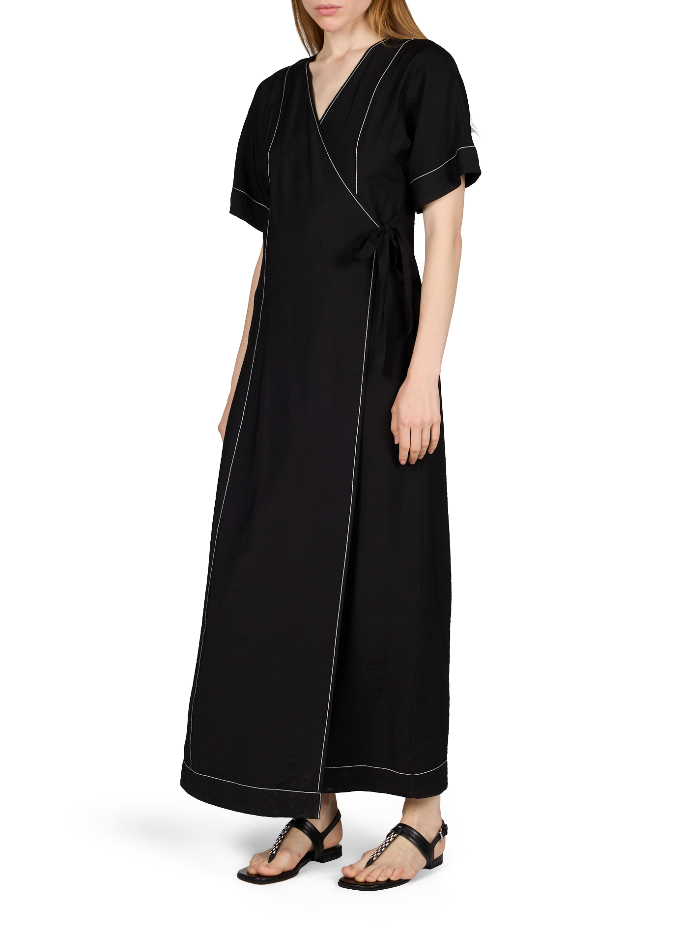 Fitted long dress OBJECT Black