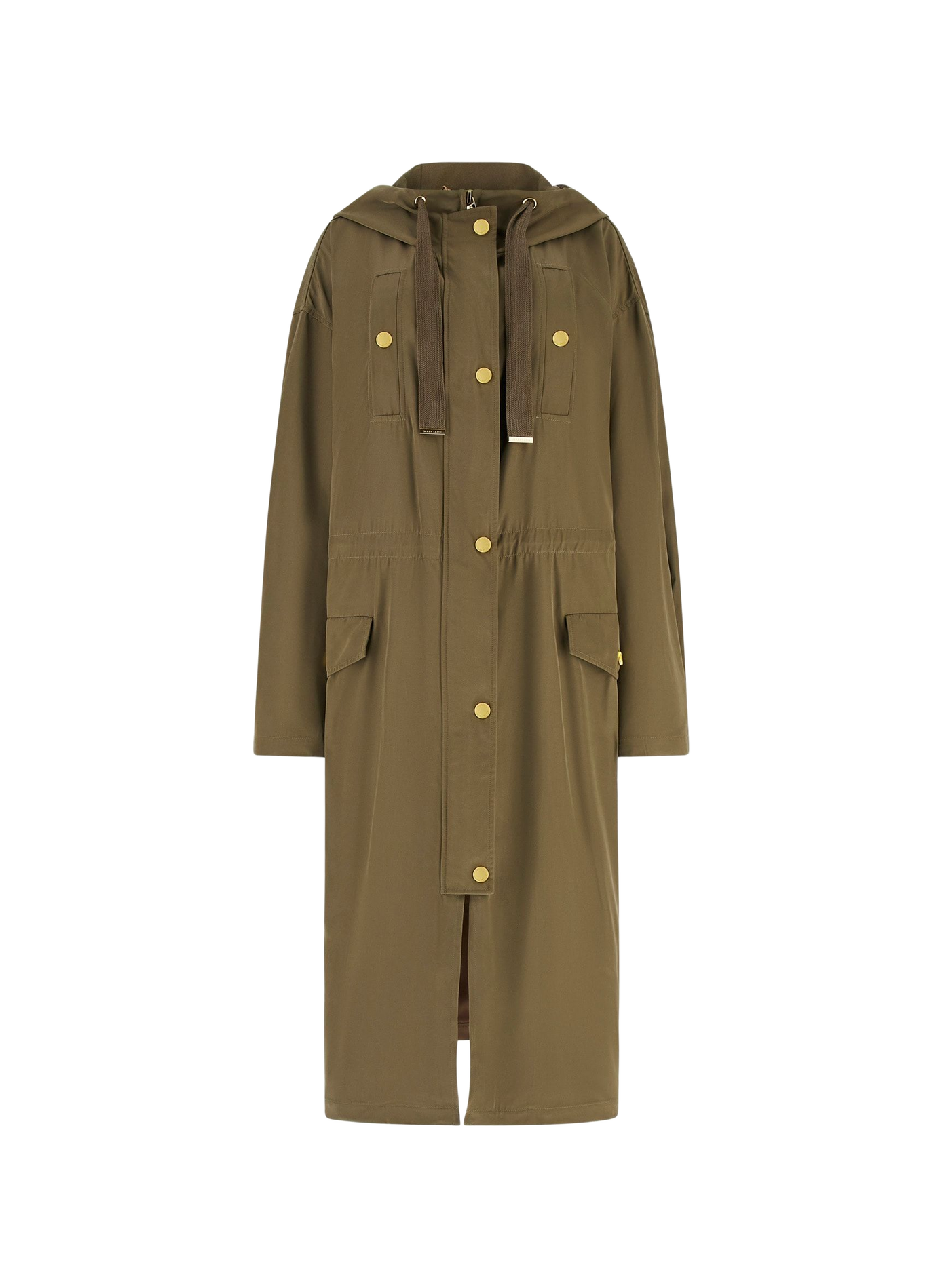 Long parka jacket with adjustable waist GUESS Green