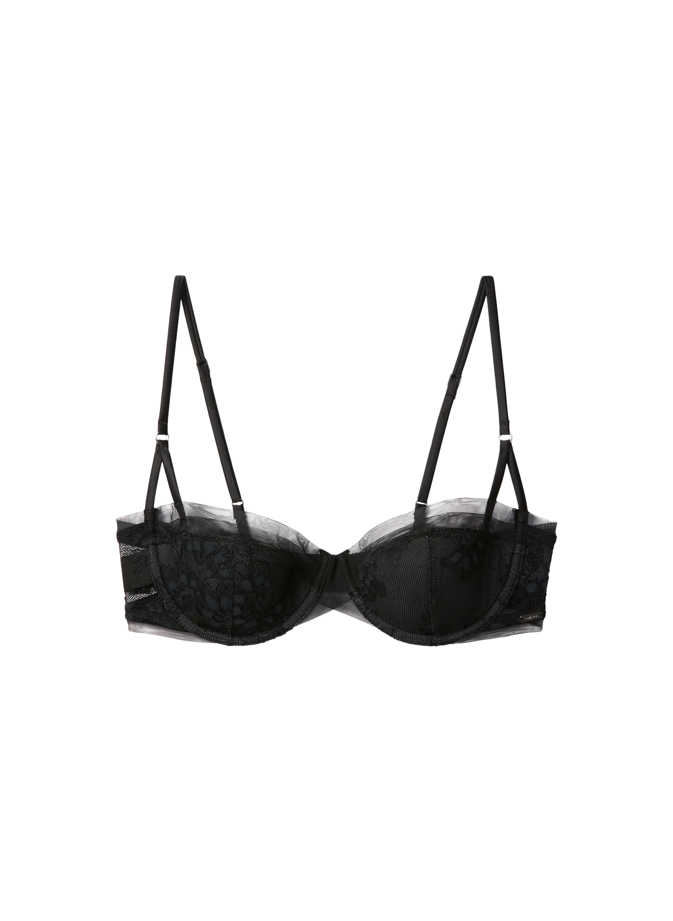 Balconette bra in floral lace CALVIN KLEIN Black