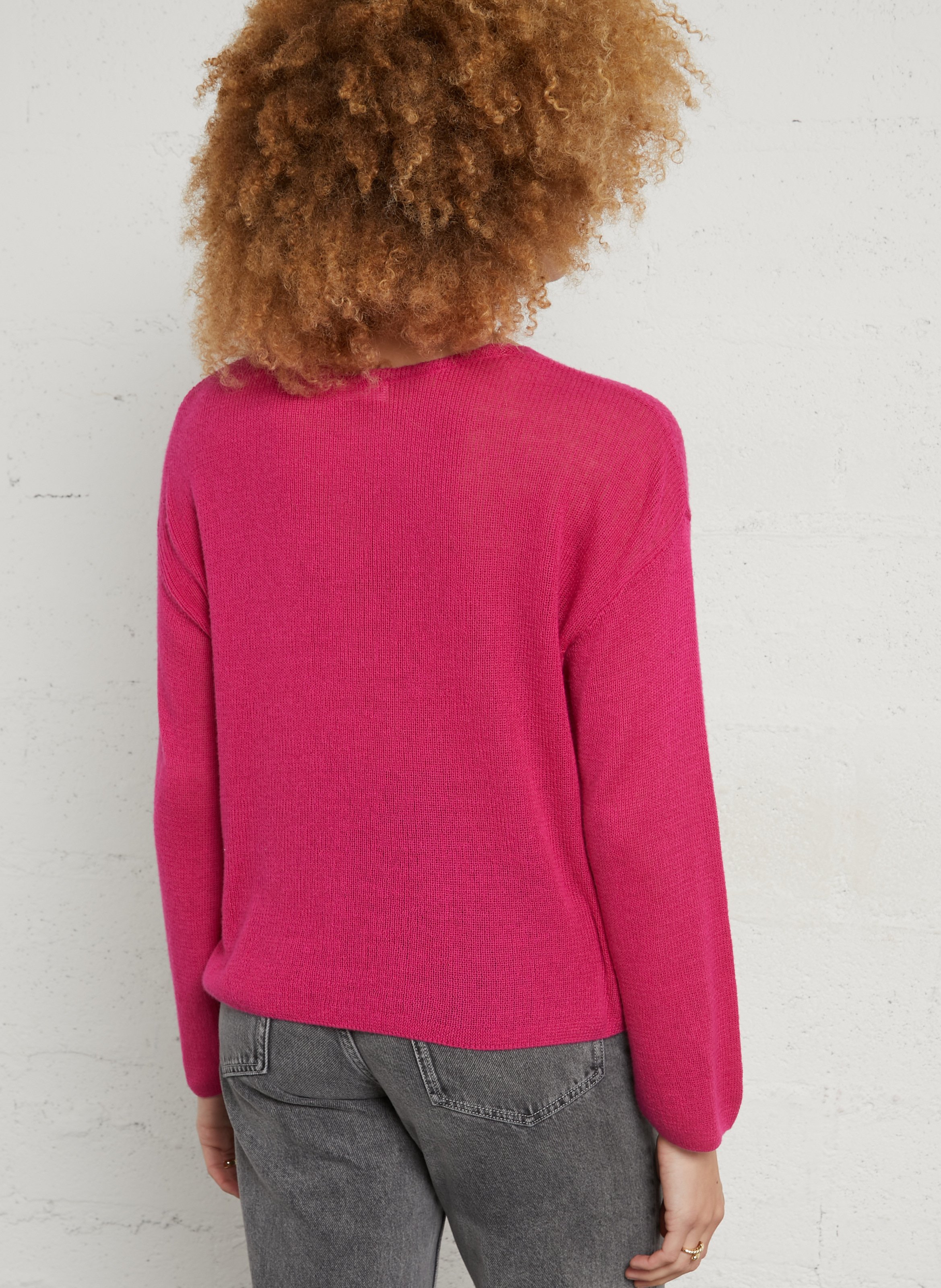 Pull oversize en coton et alpaga liucity AMERICAN VINTAGE Rose