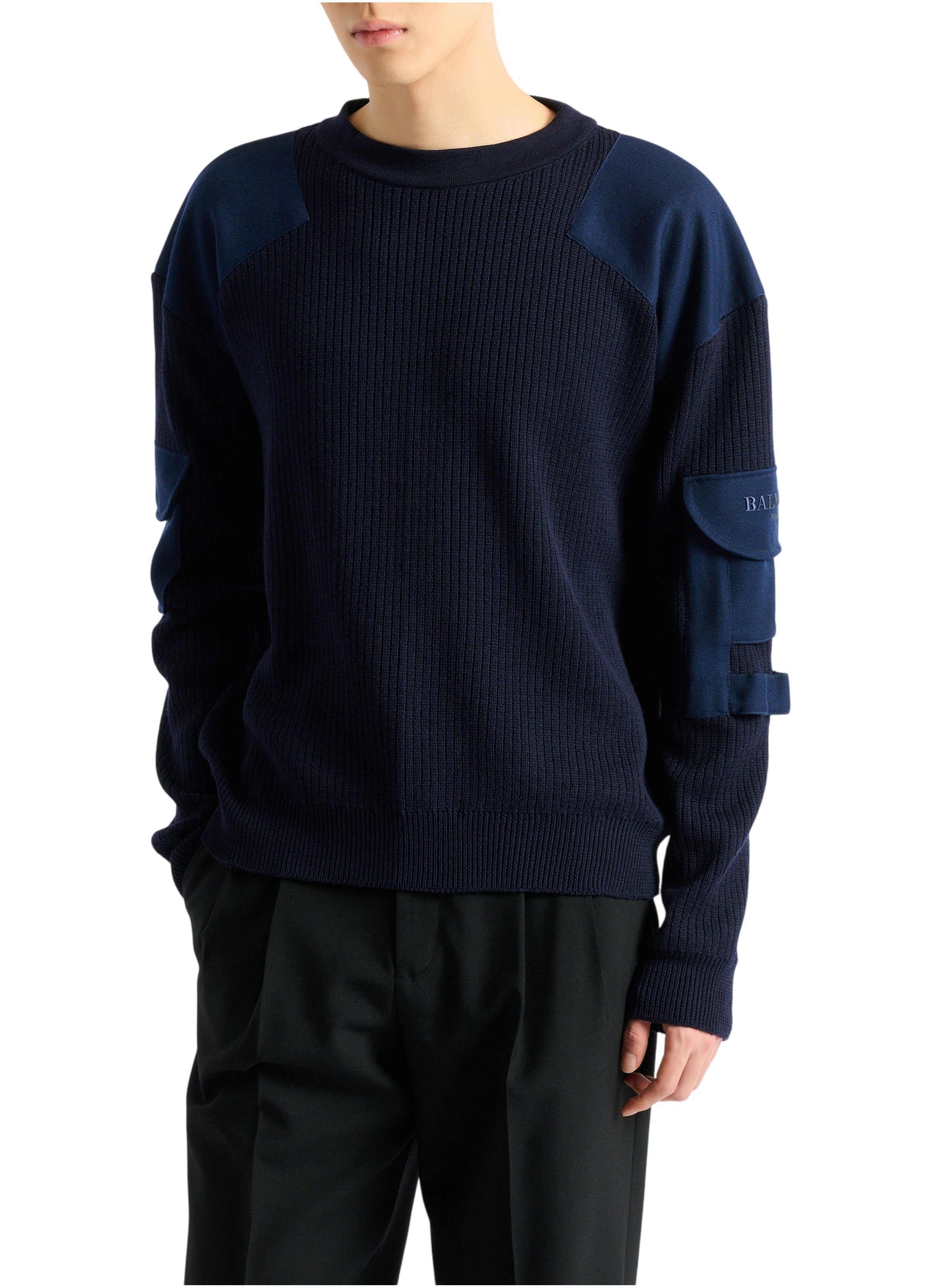 Pull balmain vintage utility en laine BALMAIN Bleu